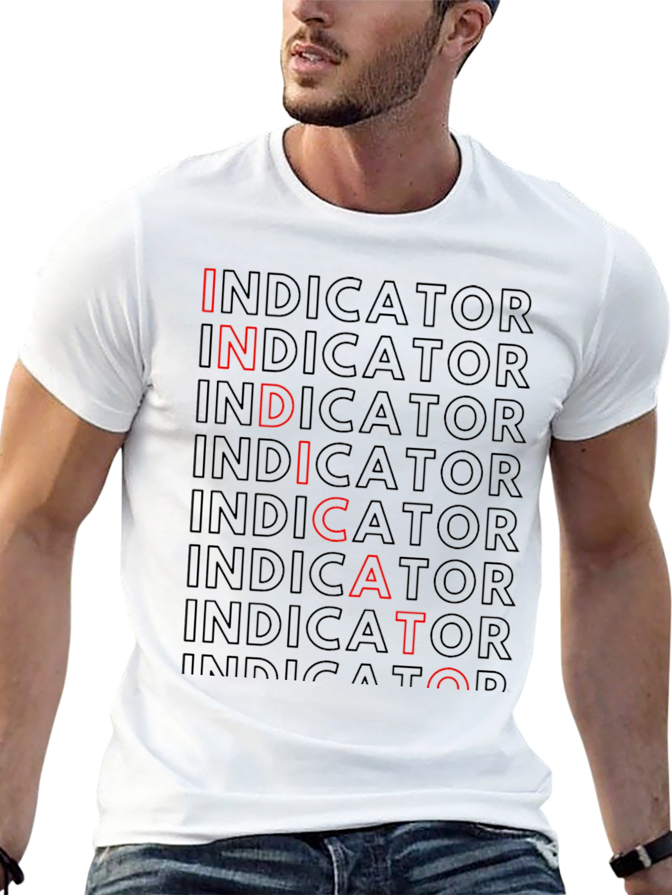 Indicator Pattern Graphic Tee - Black