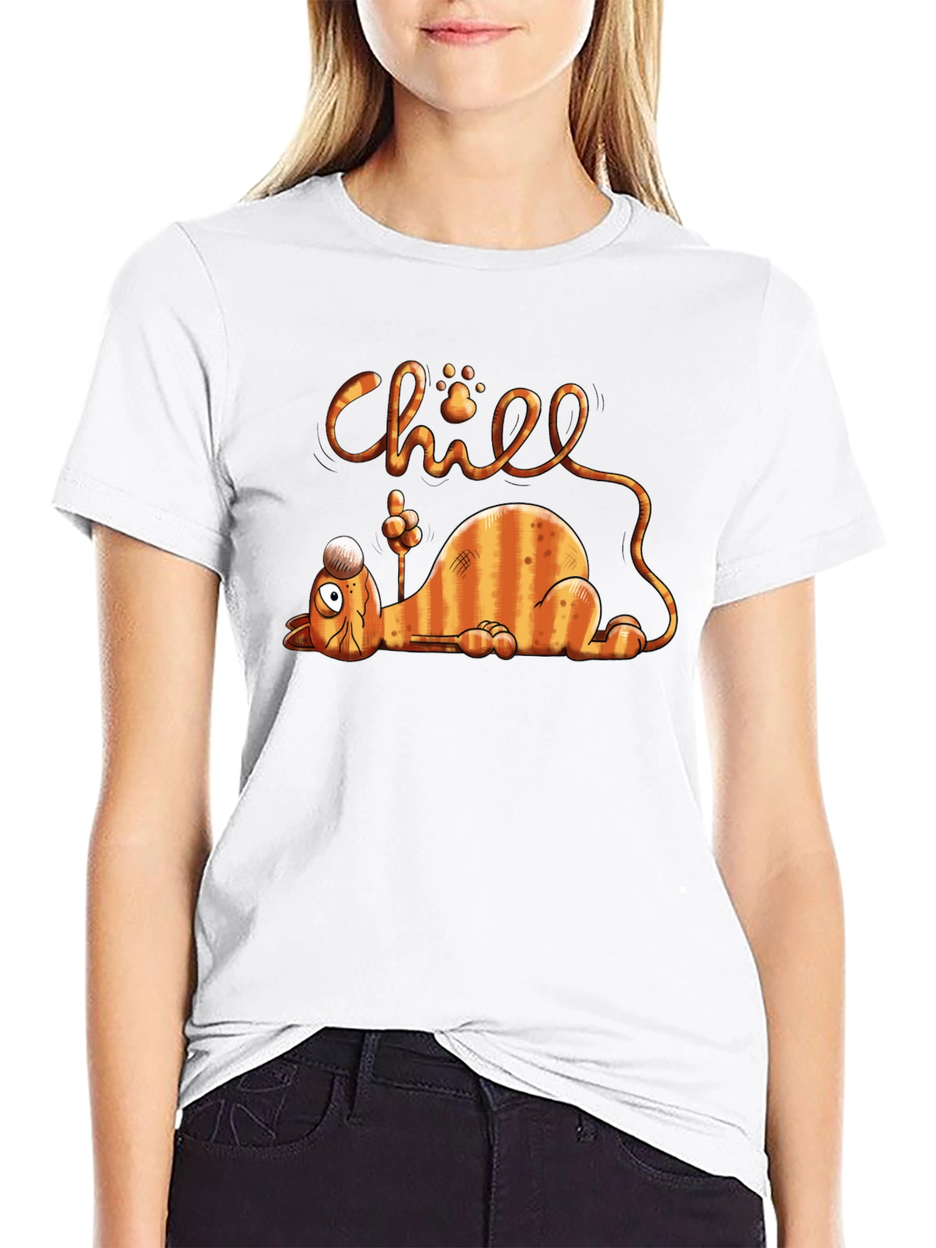 Chill Cat Graphic T-Shirt - Relaxed Fit