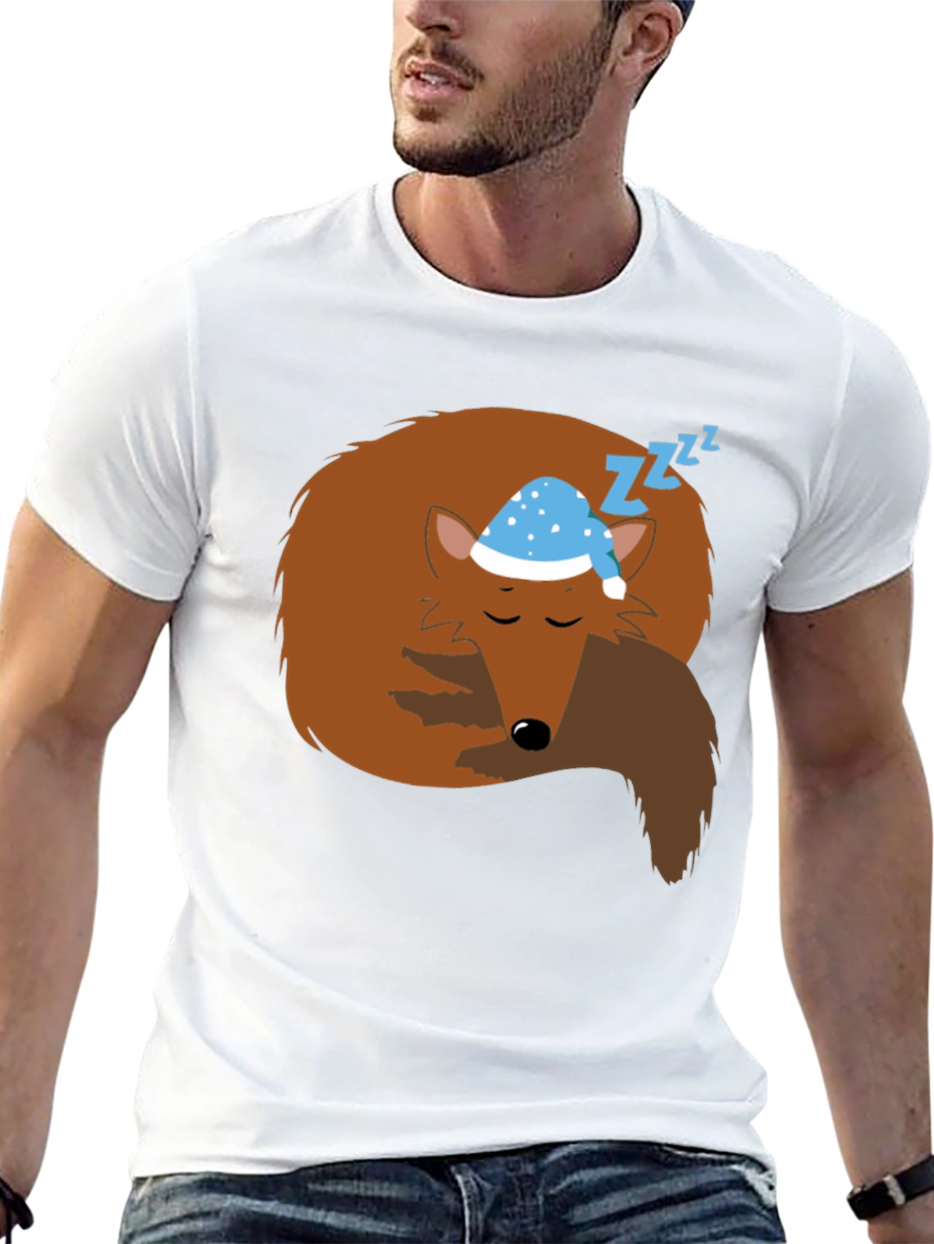 Sleeping Fox Graphic Tee - Comfy Black T-Shirt