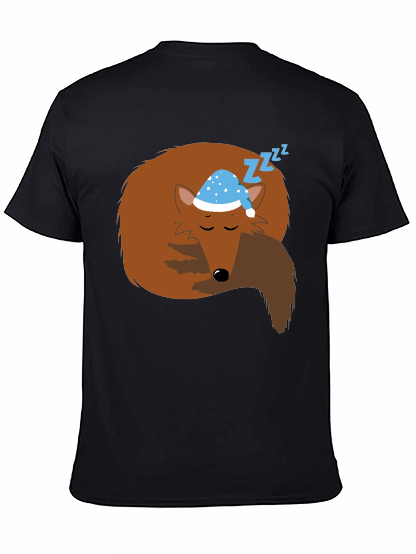 Sleeping Fox Graphic Tee - Comfy Black T-Shirt