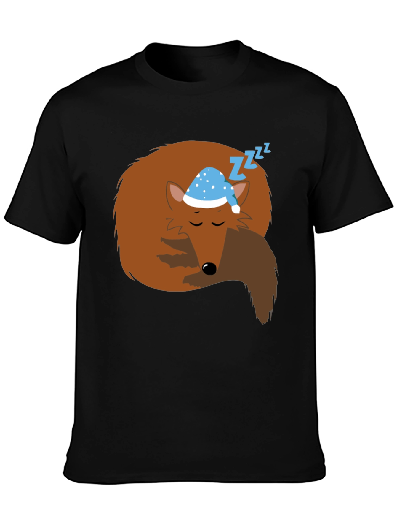 Sleeping Fox Graphic Tee - Comfy Black T-Shirt