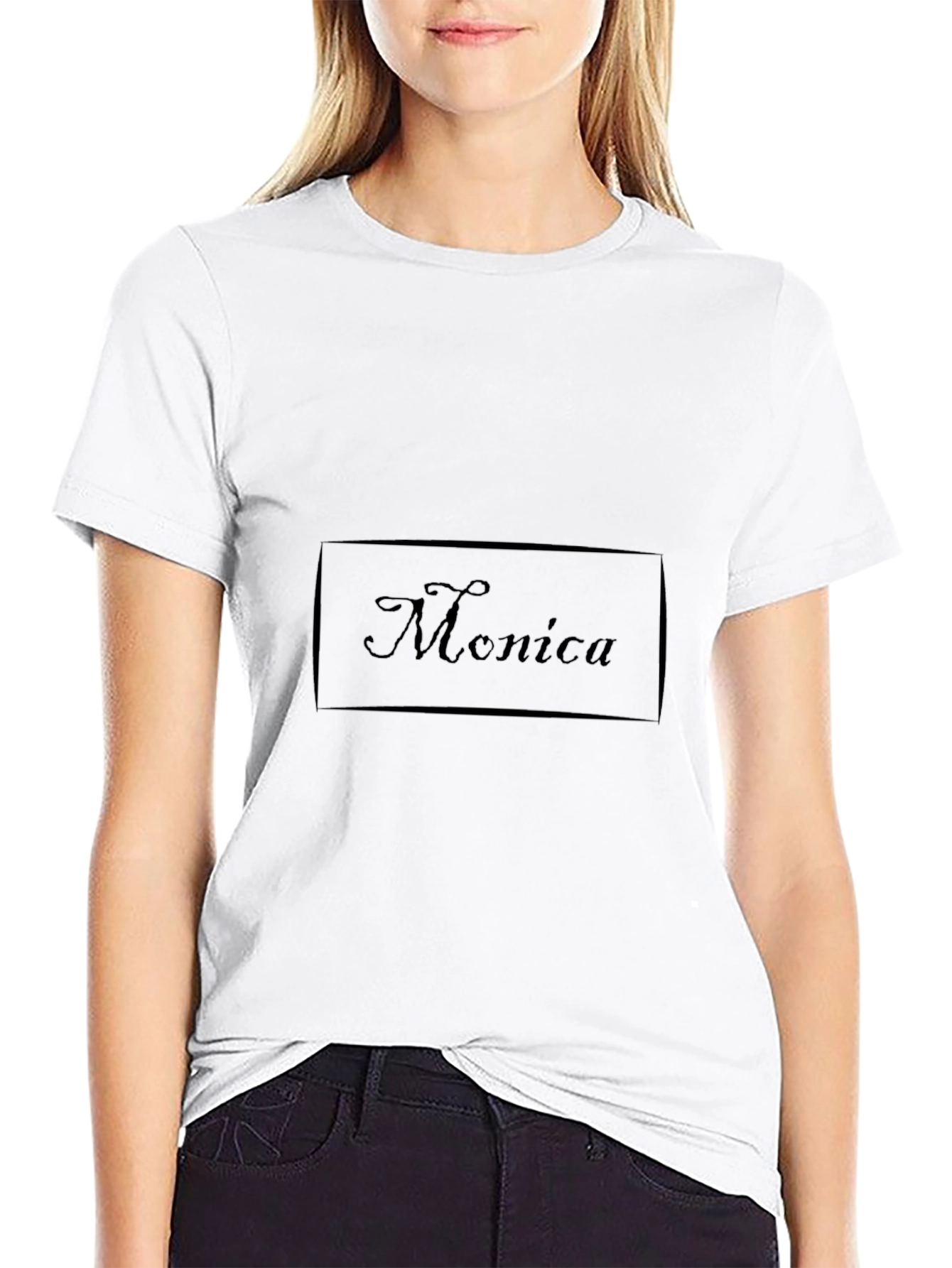 Personalized Monica Black T-Shirt
