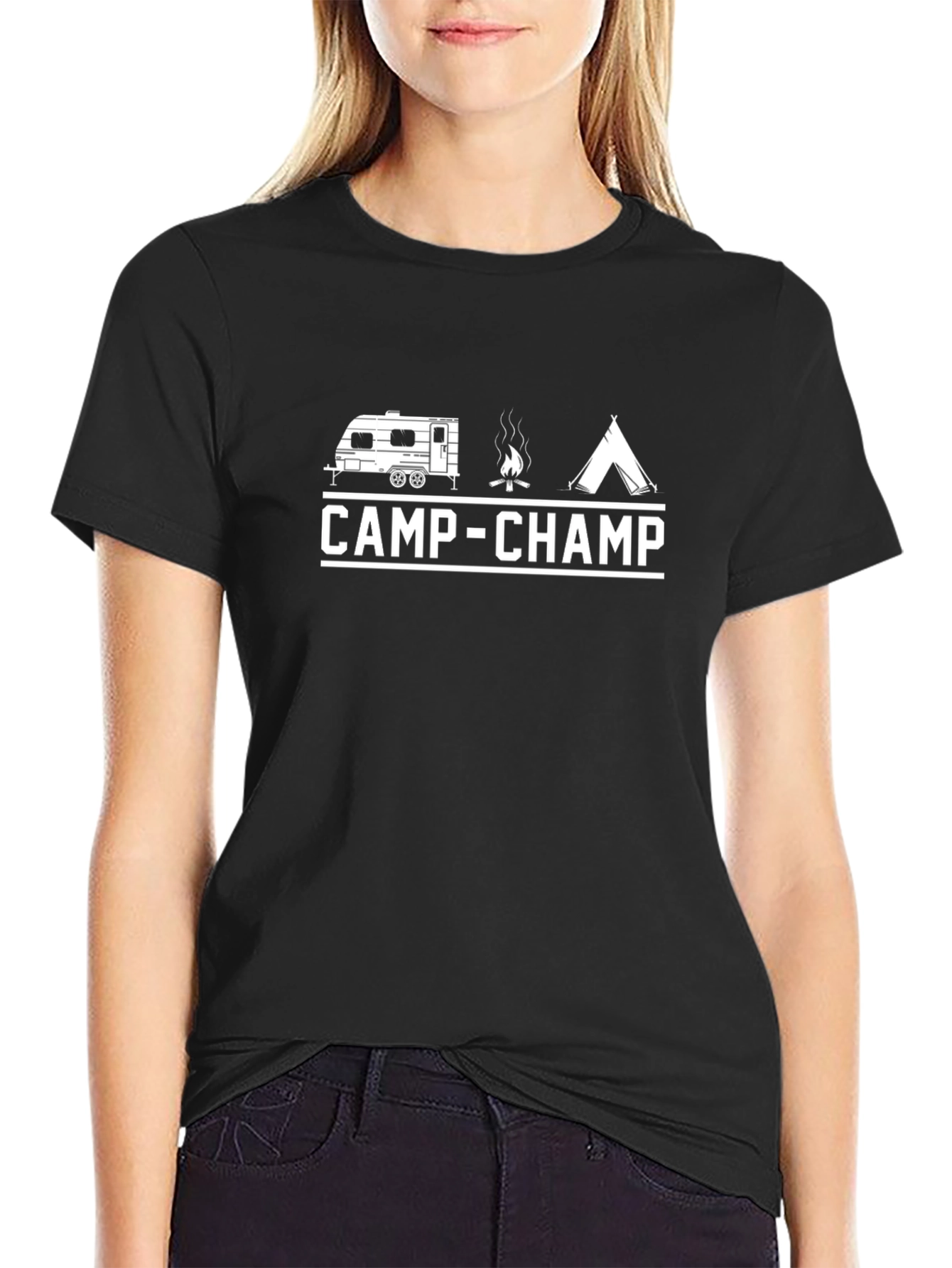 Camp-Champ Black Graphic Tee