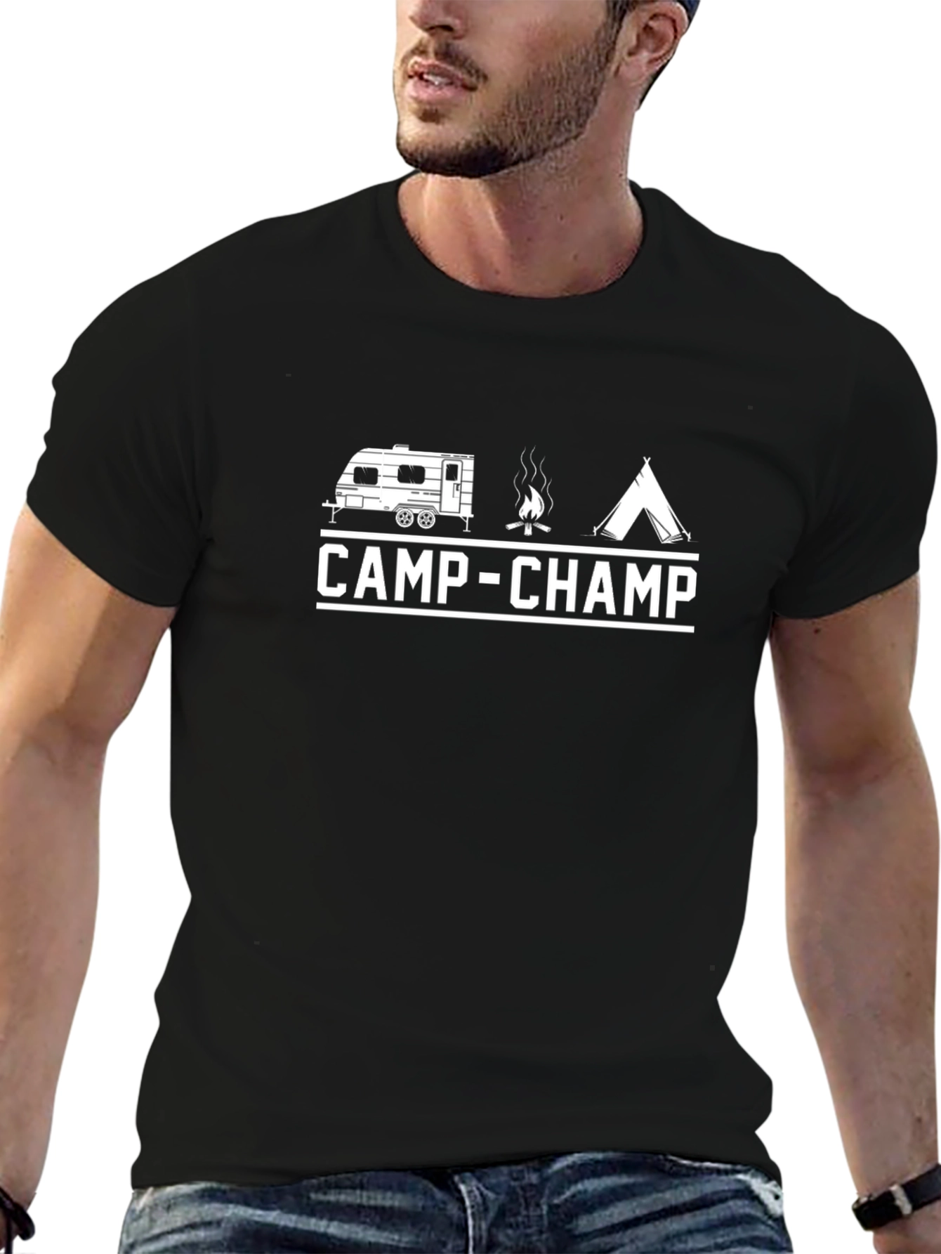 Camp-Champ Black Graphic Tee