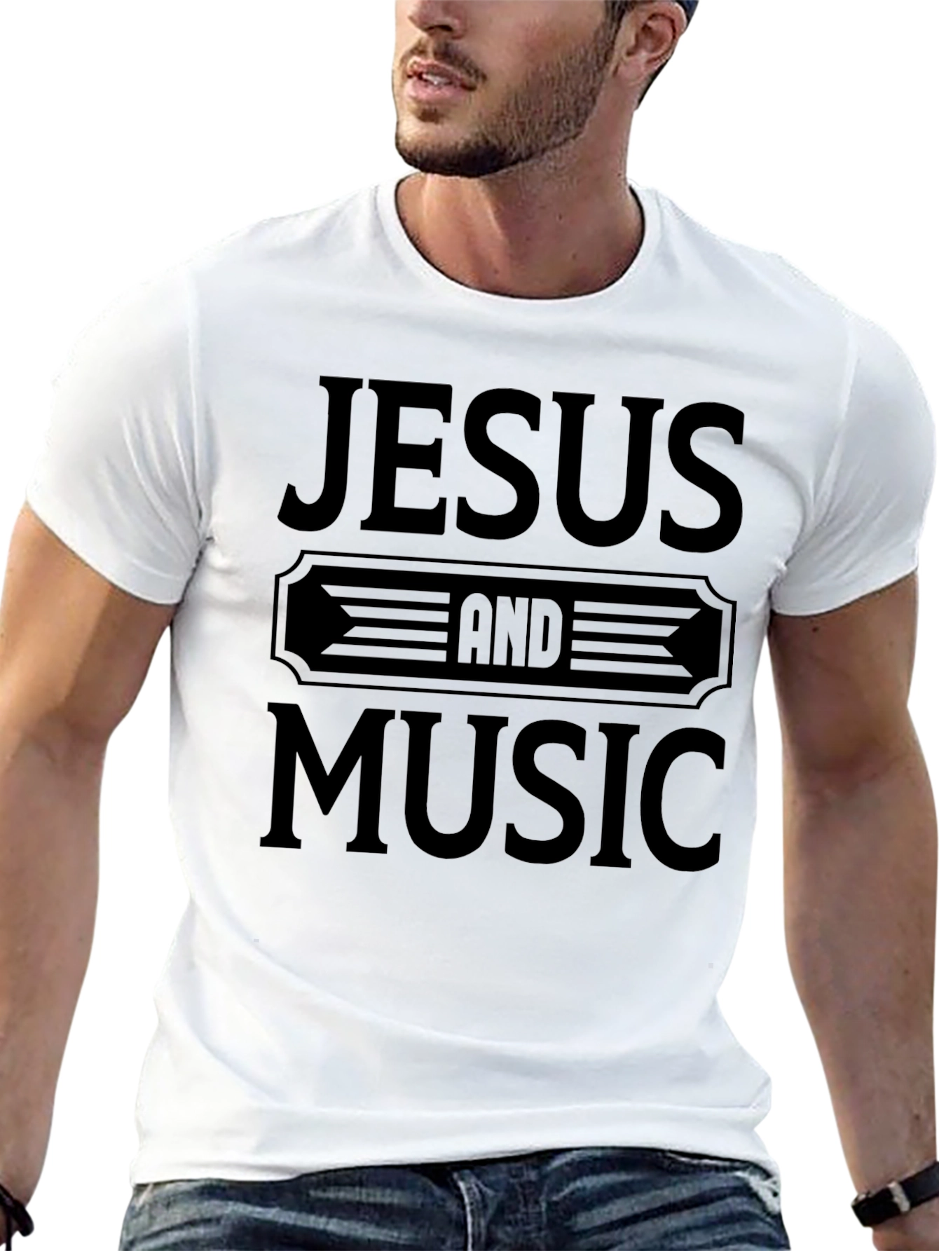 Jesus and Music Black T-Shirt