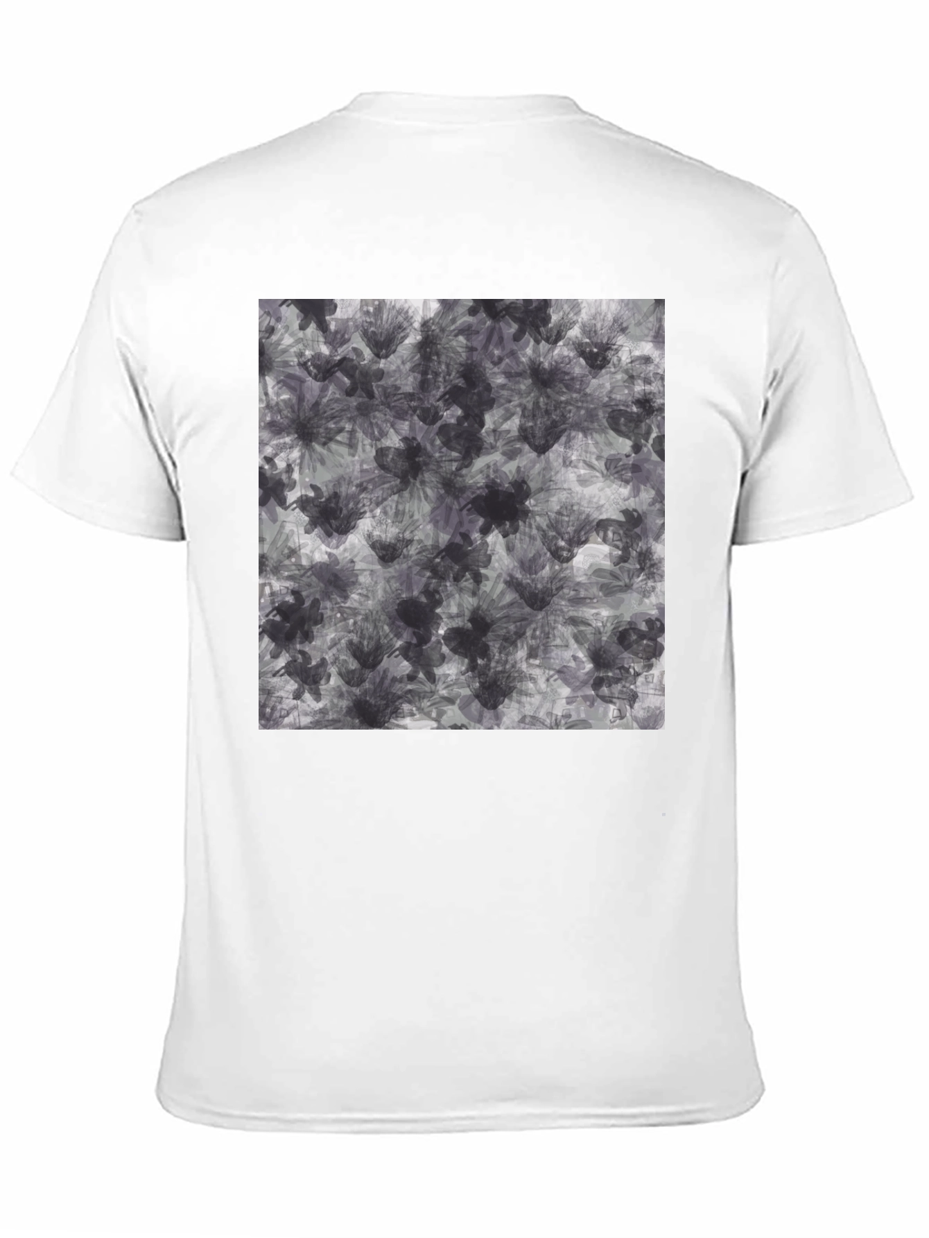 Abstract Floral Print Black T-Shirt
