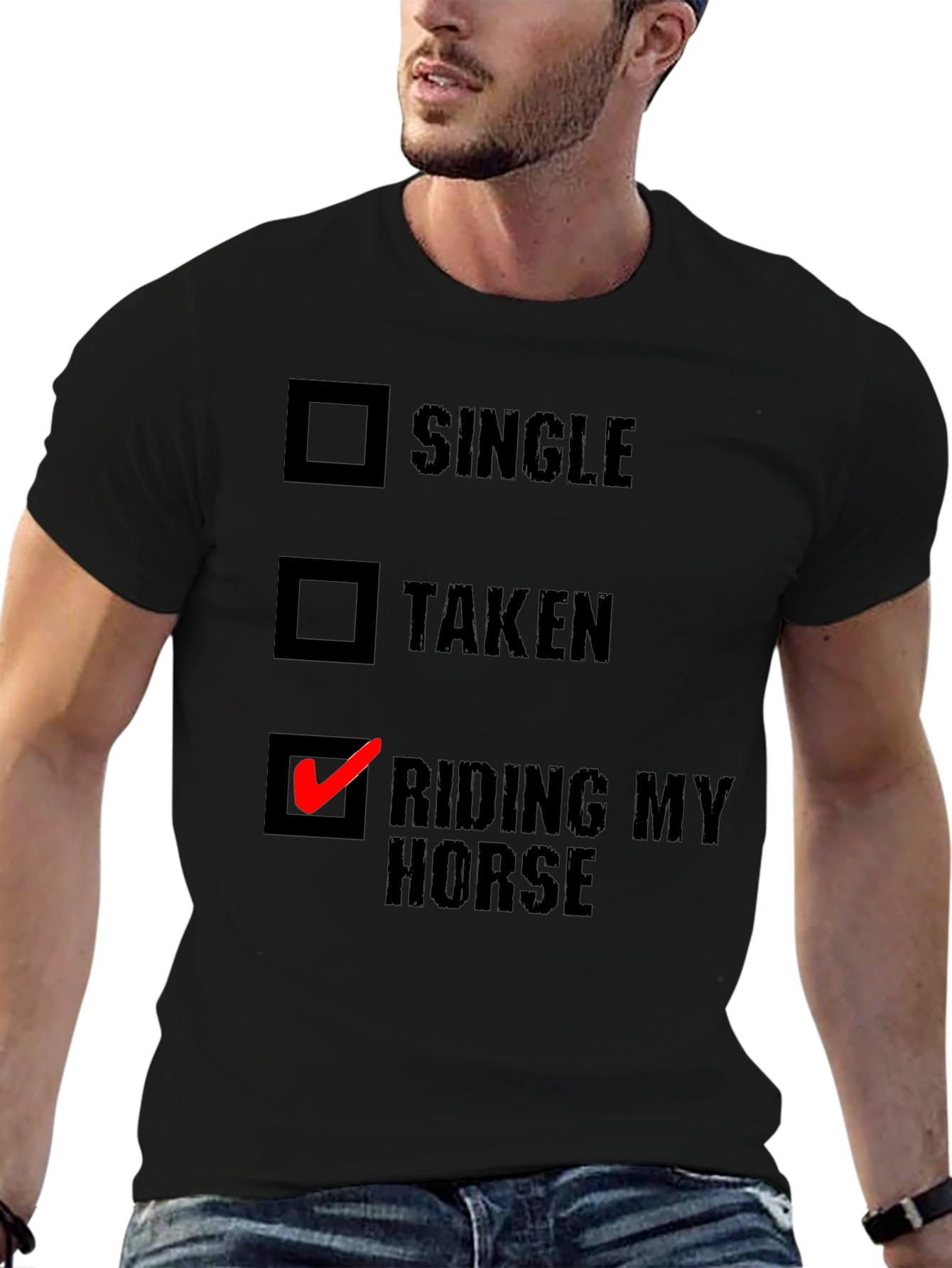 Riding My Horse T-Shirt - Novelty Equestrian Tee