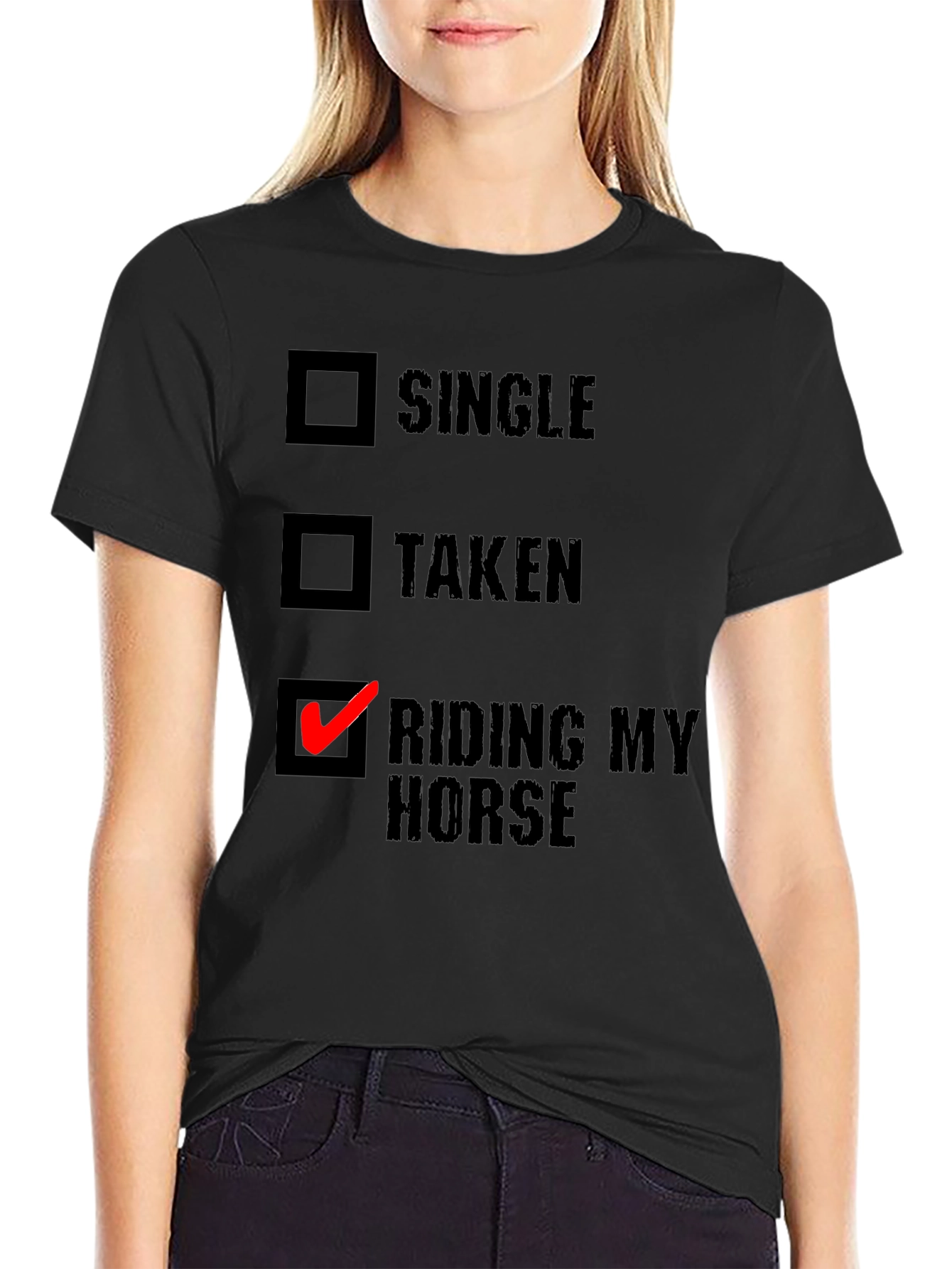Riding My Horse T-Shirt - Novelty Equestrian Tee