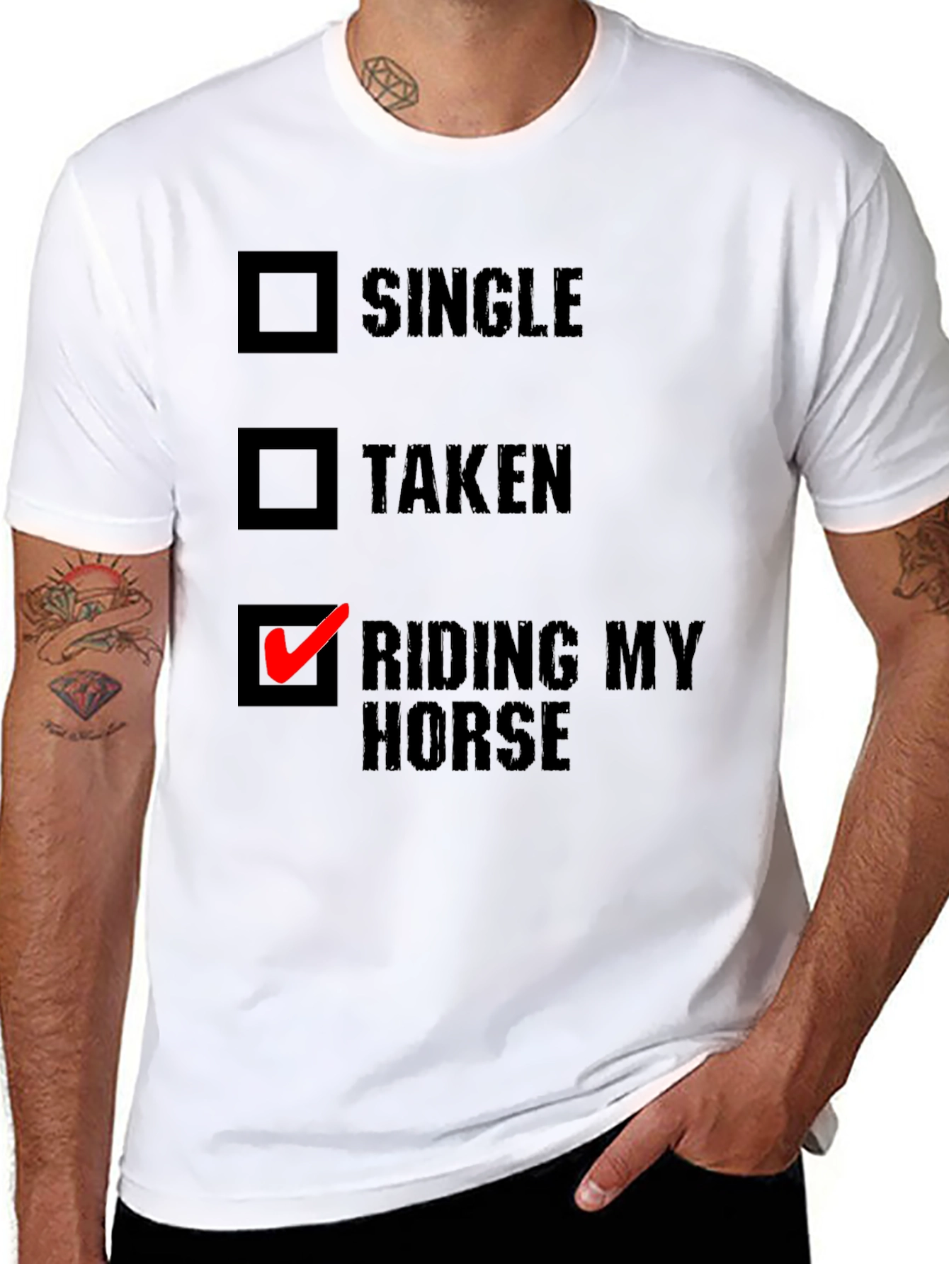 Riding My Horse T-Shirt - Novelty Equestrian Tee