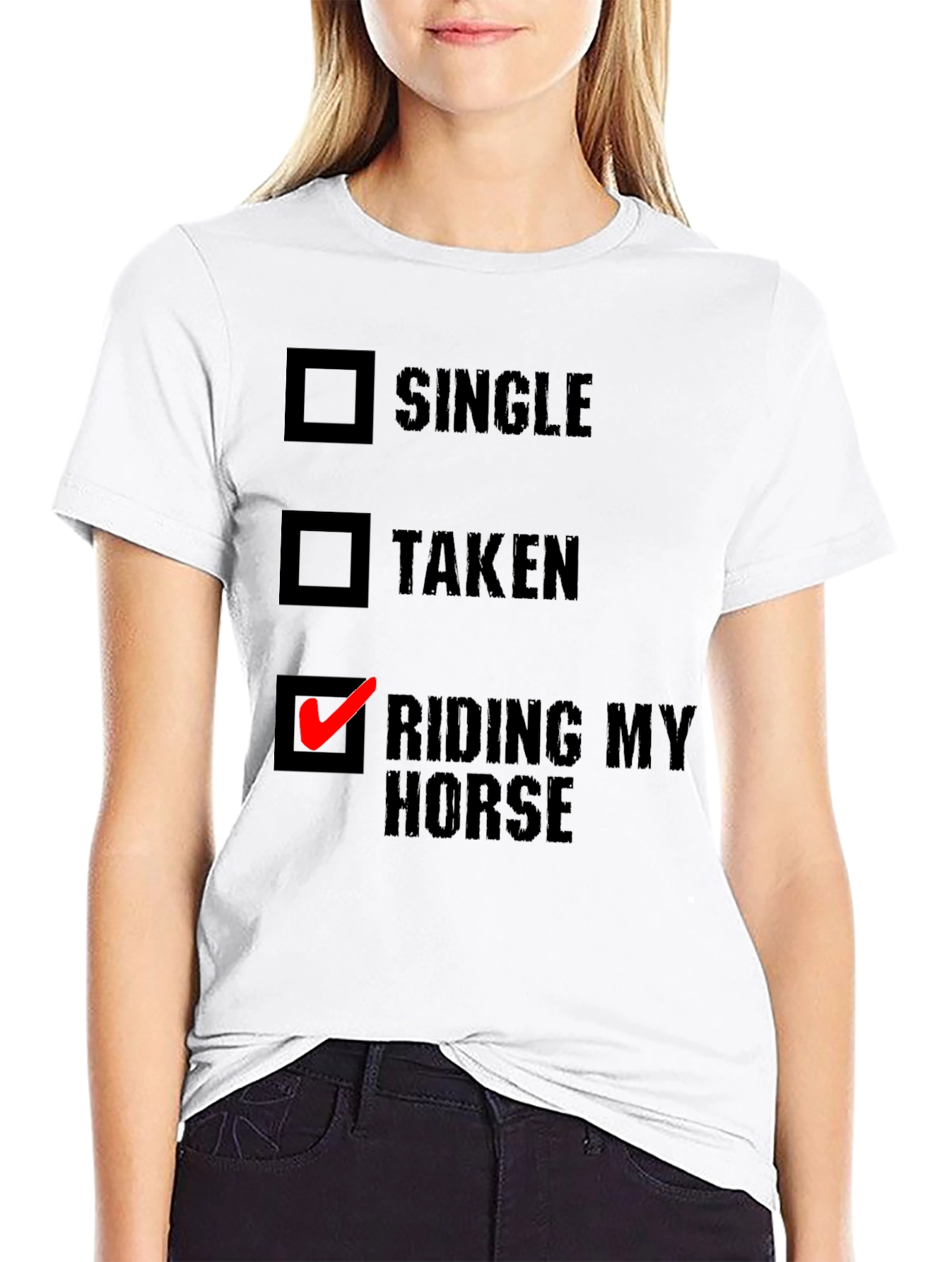 Riding My Horse T-Shirt - Novelty Equestrian Tee