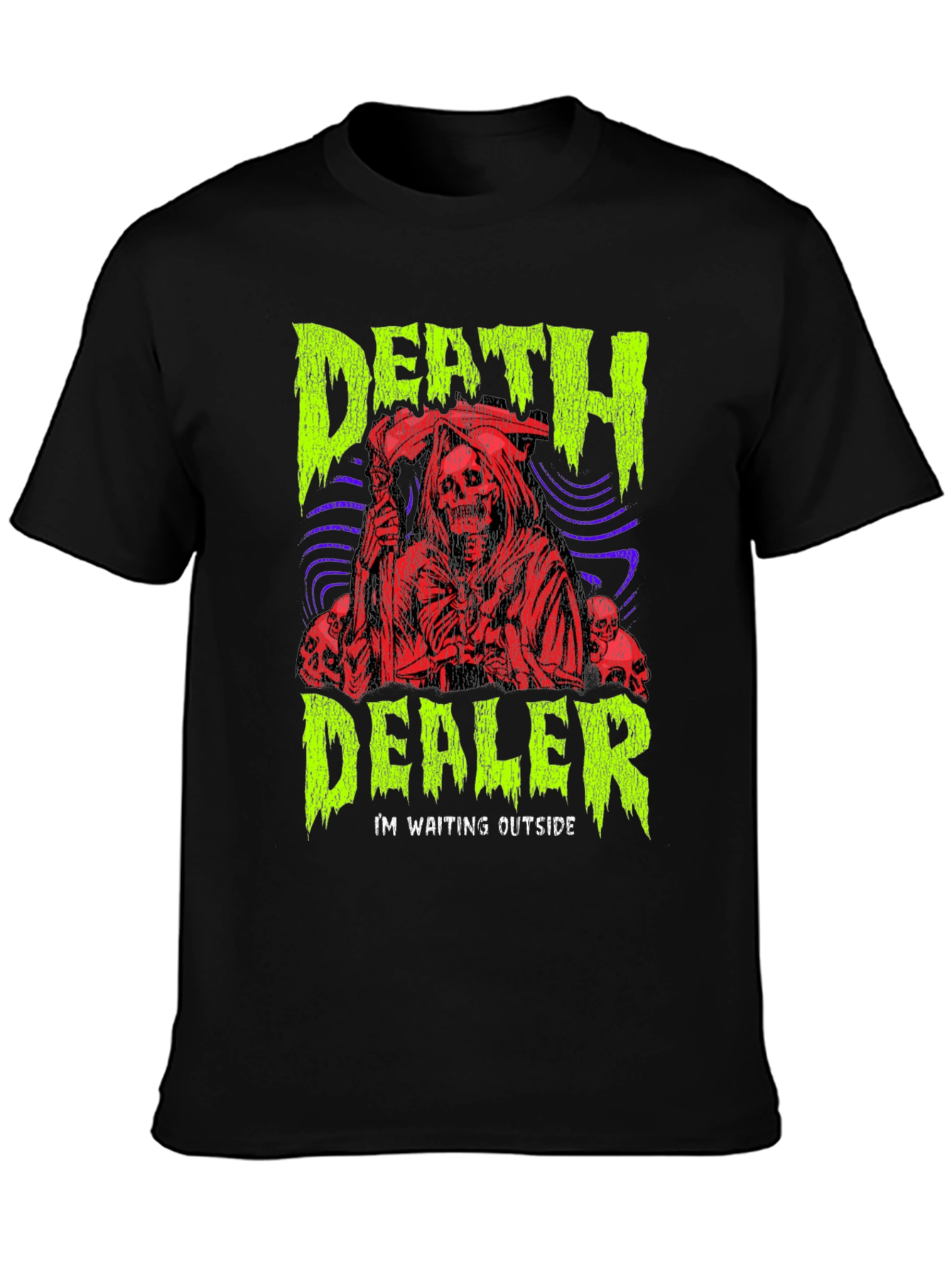 Death Dealer Graphic Print Tee - Grim Reaper Style