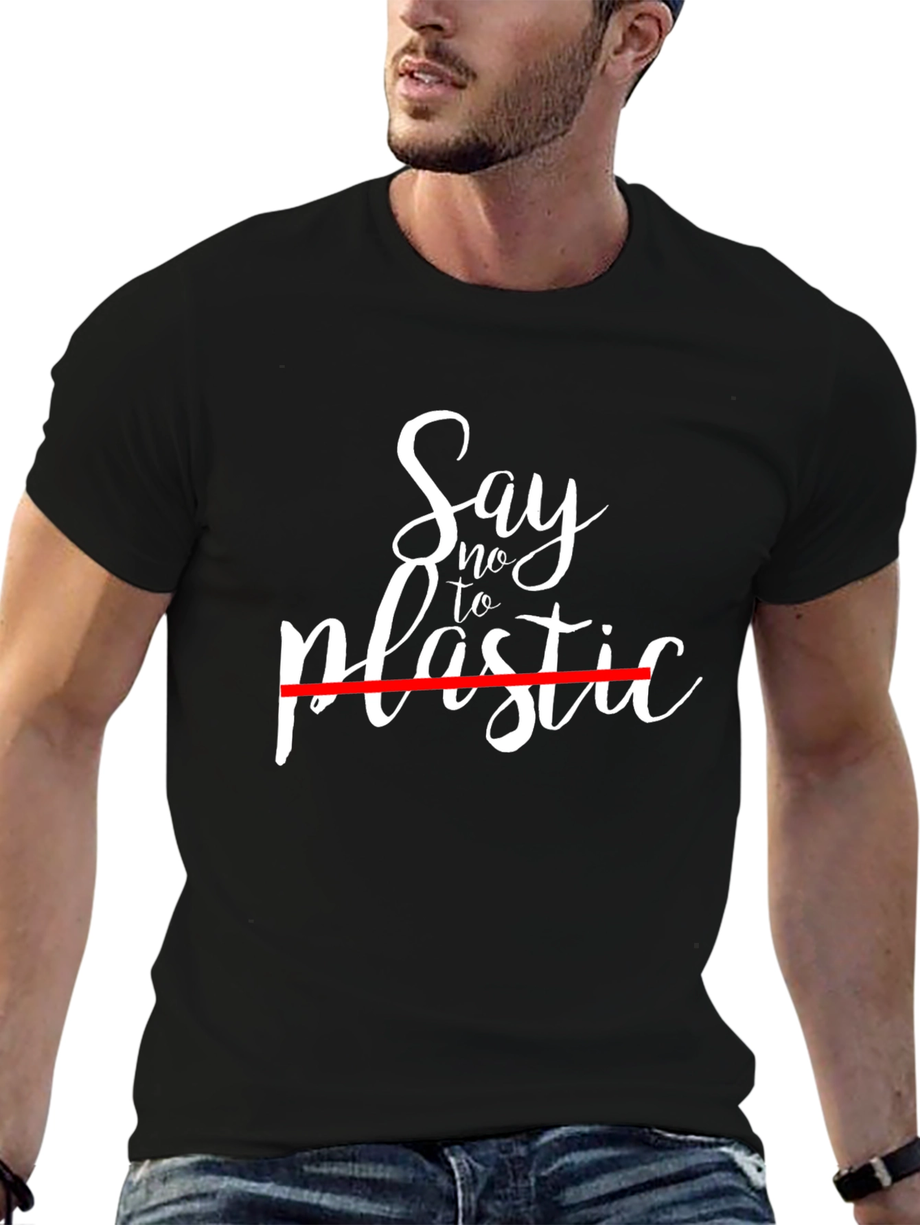 Say No To Plastic Black T-Shirt