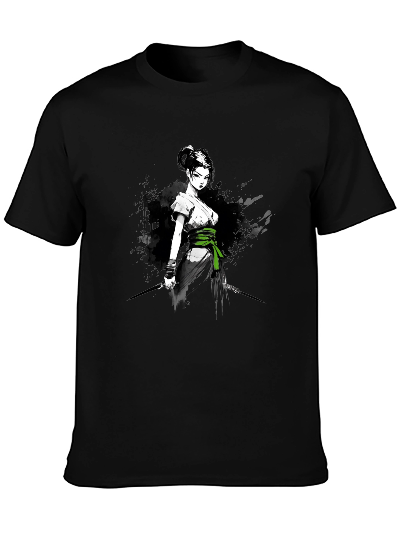 Samurai Girl Graphic T-Shirt - Bold Anime Design
