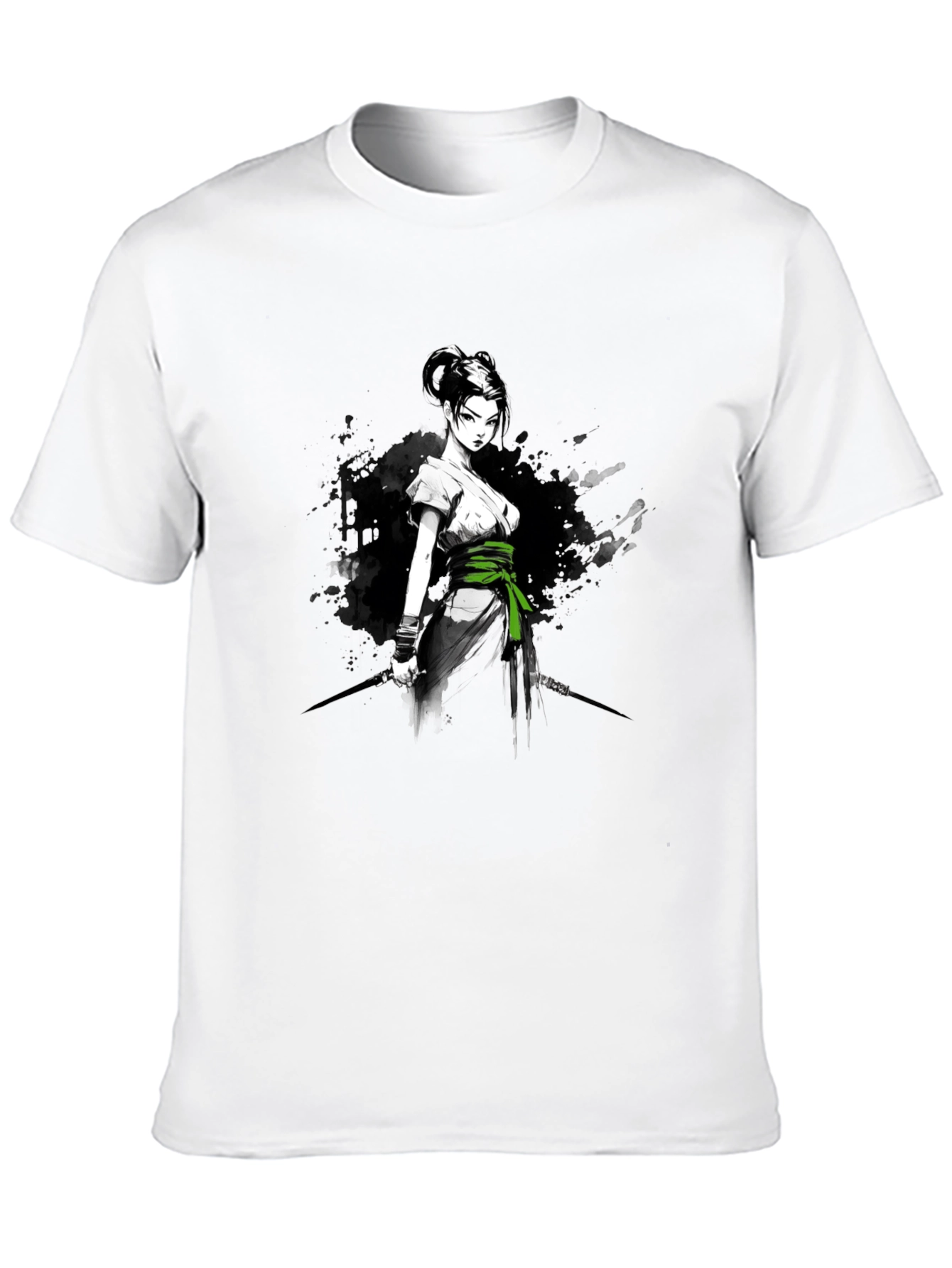 Samurai Girl Graphic T-Shirt - Bold Anime Design