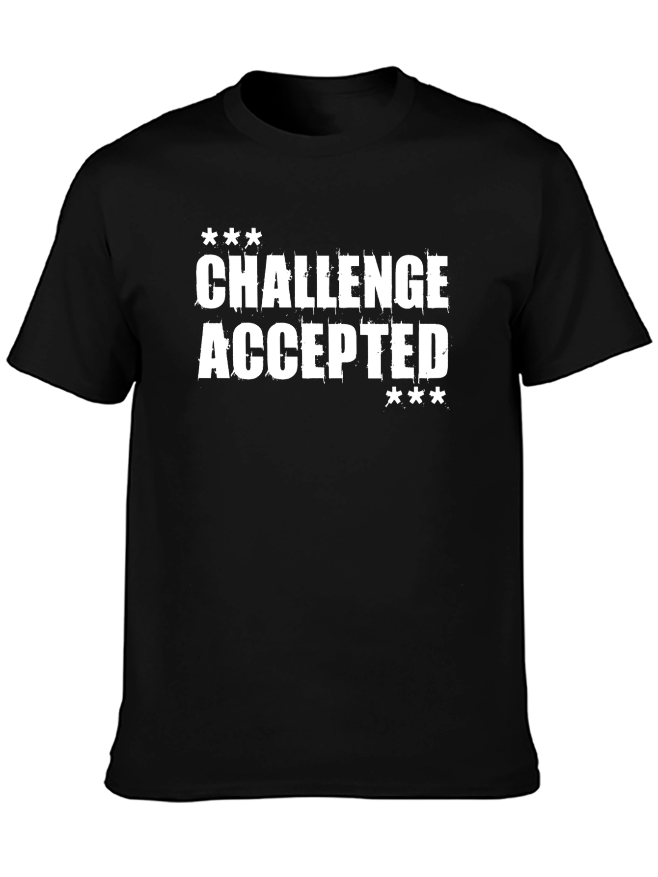 Challenge Accepted Graphic Tee - Black Cotton T-Shirt