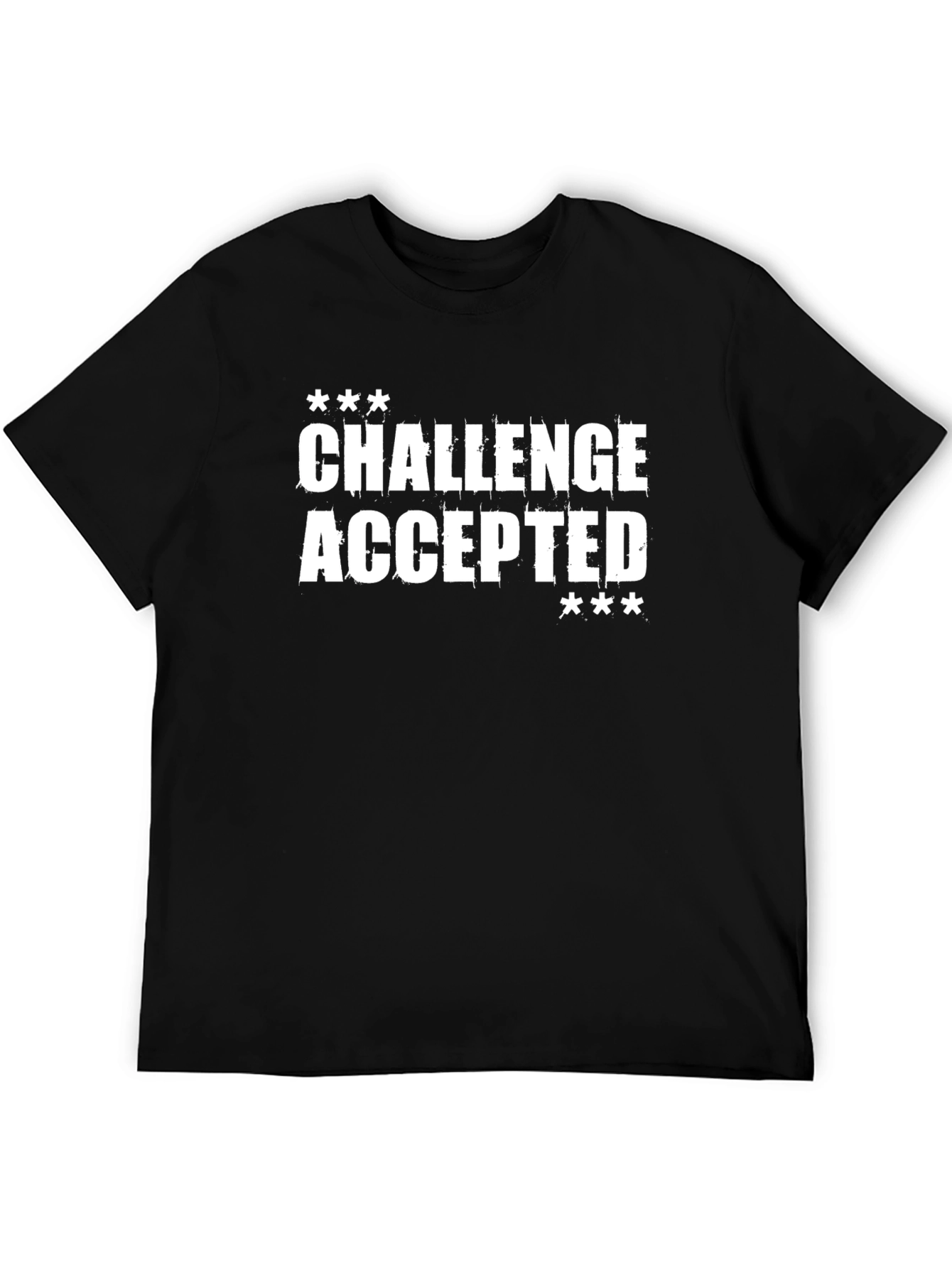 Challenge Accepted Graphic Tee - Black Cotton T-Shirt