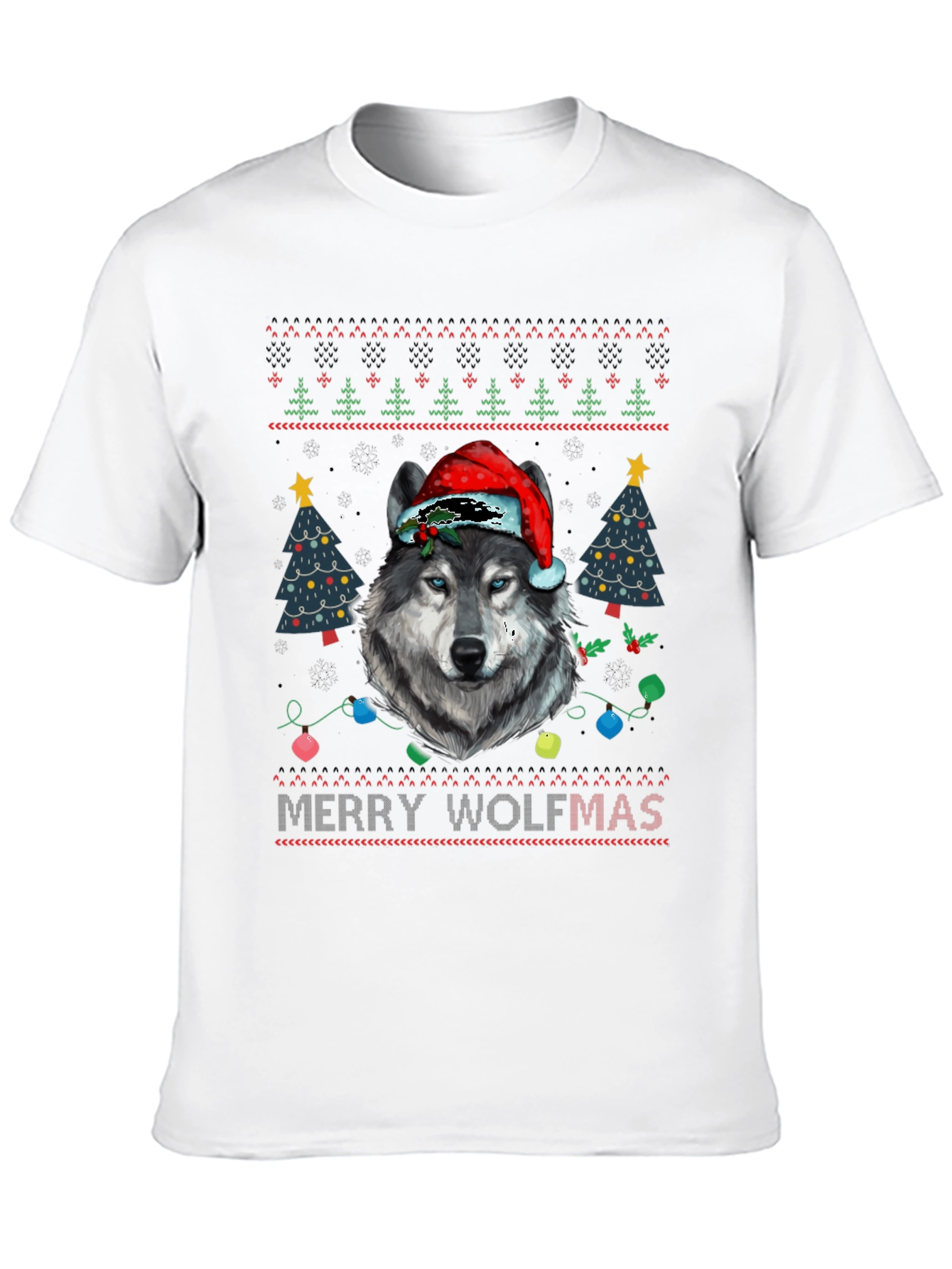 Merry Wolfmas Ugly Christmas T-Shirt