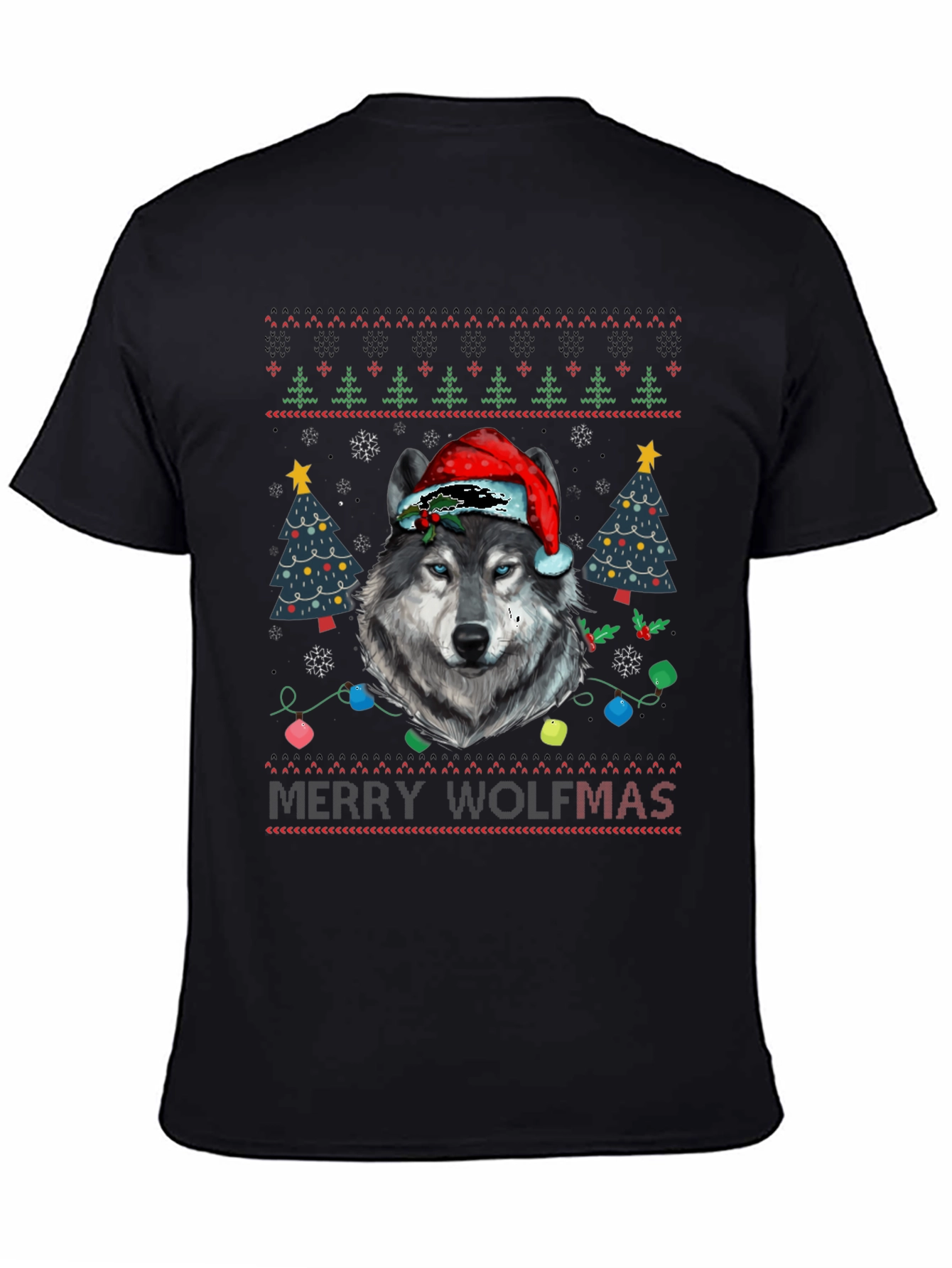 Merry Wolfmas Ugly Christmas T-Shirt