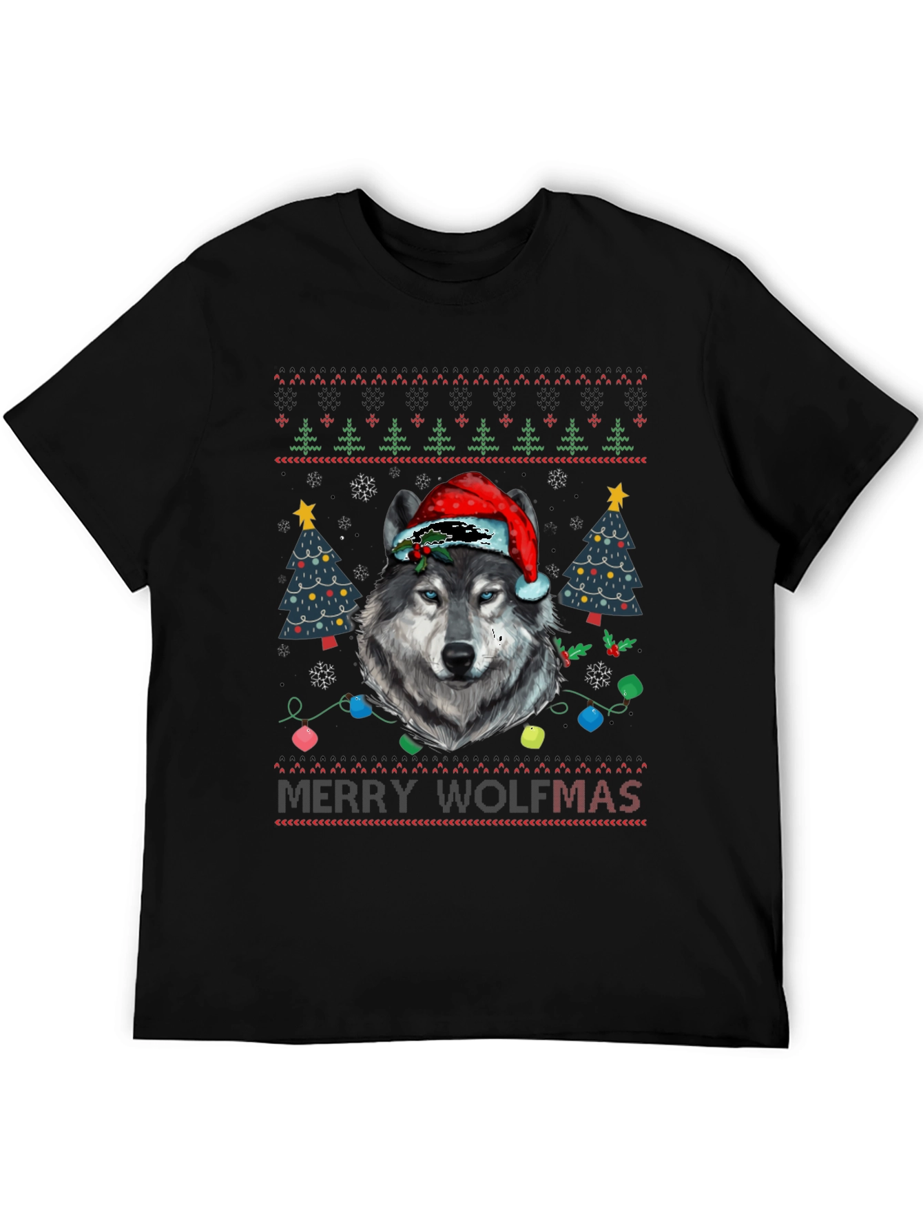 Merry Wolfmas Ugly Christmas T-Shirt