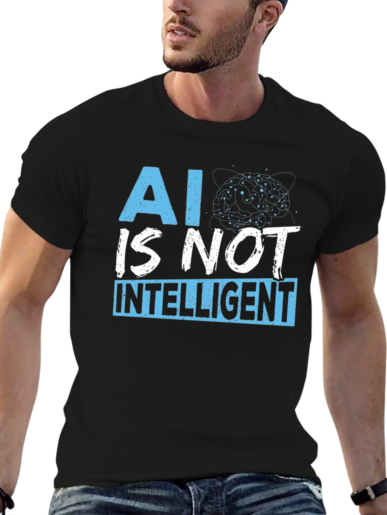AI is Not Intelligent T-Shirt - Black