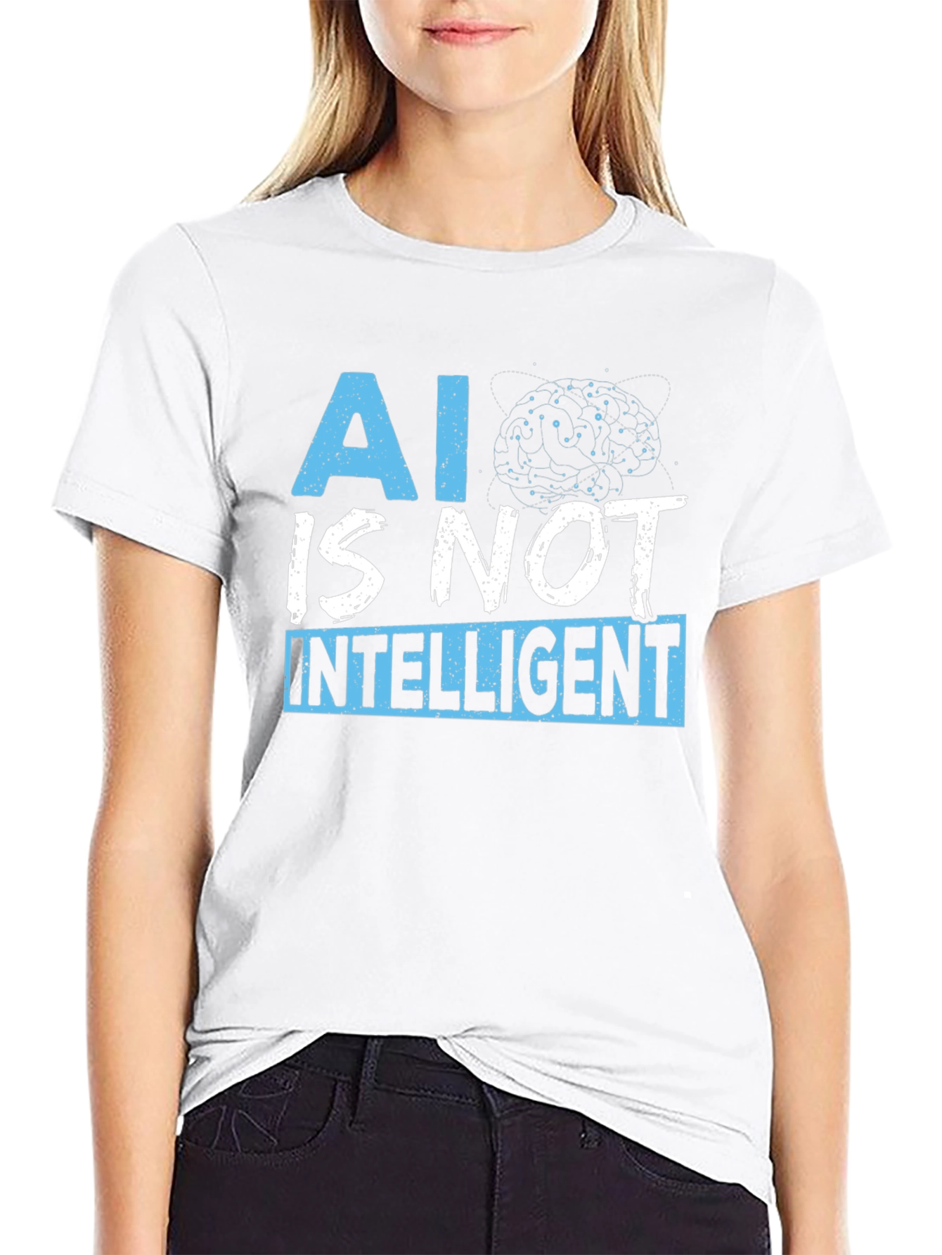 AI is Not Intelligent T-Shirt - Black
