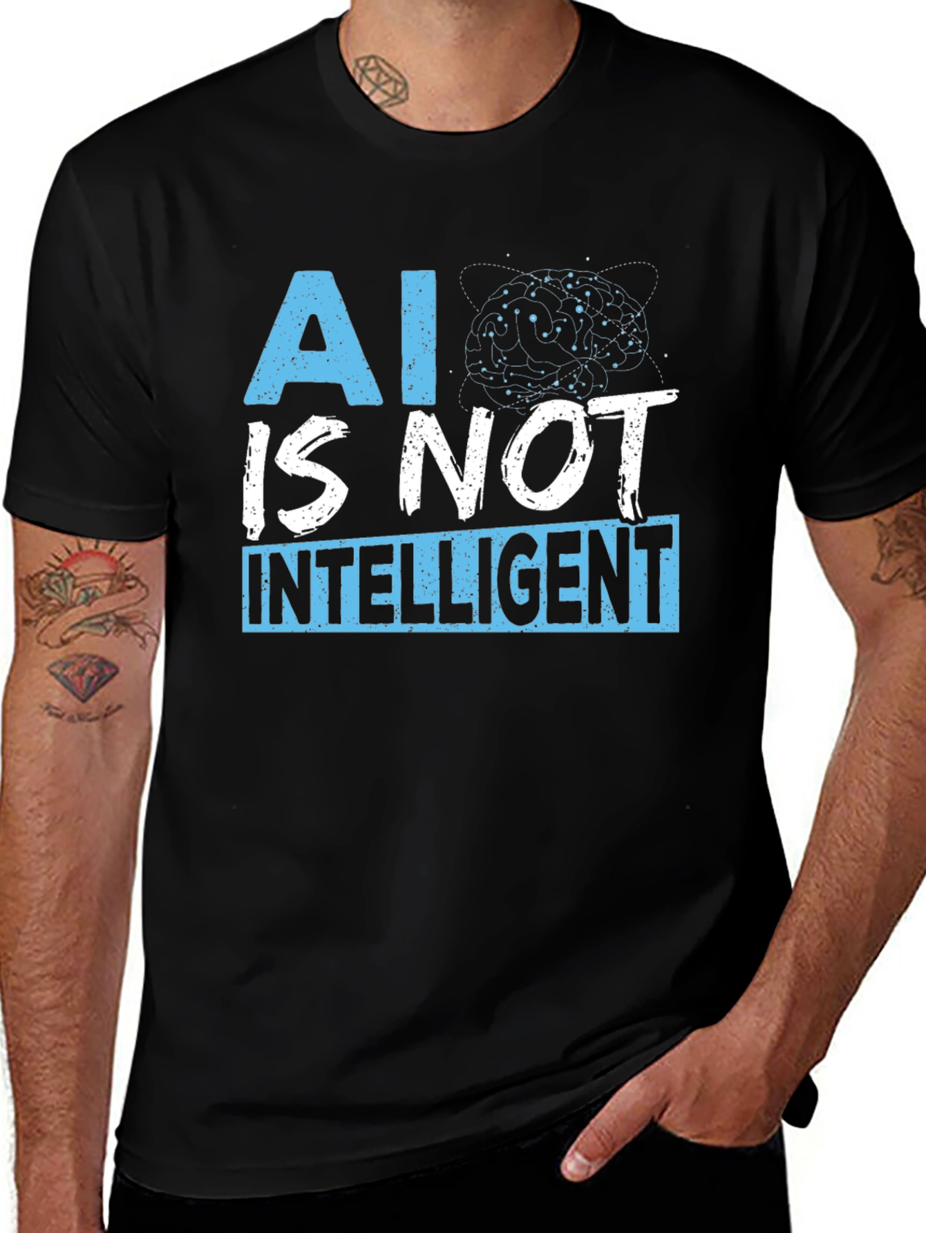 AI is Not Intelligent T-Shirt - Black