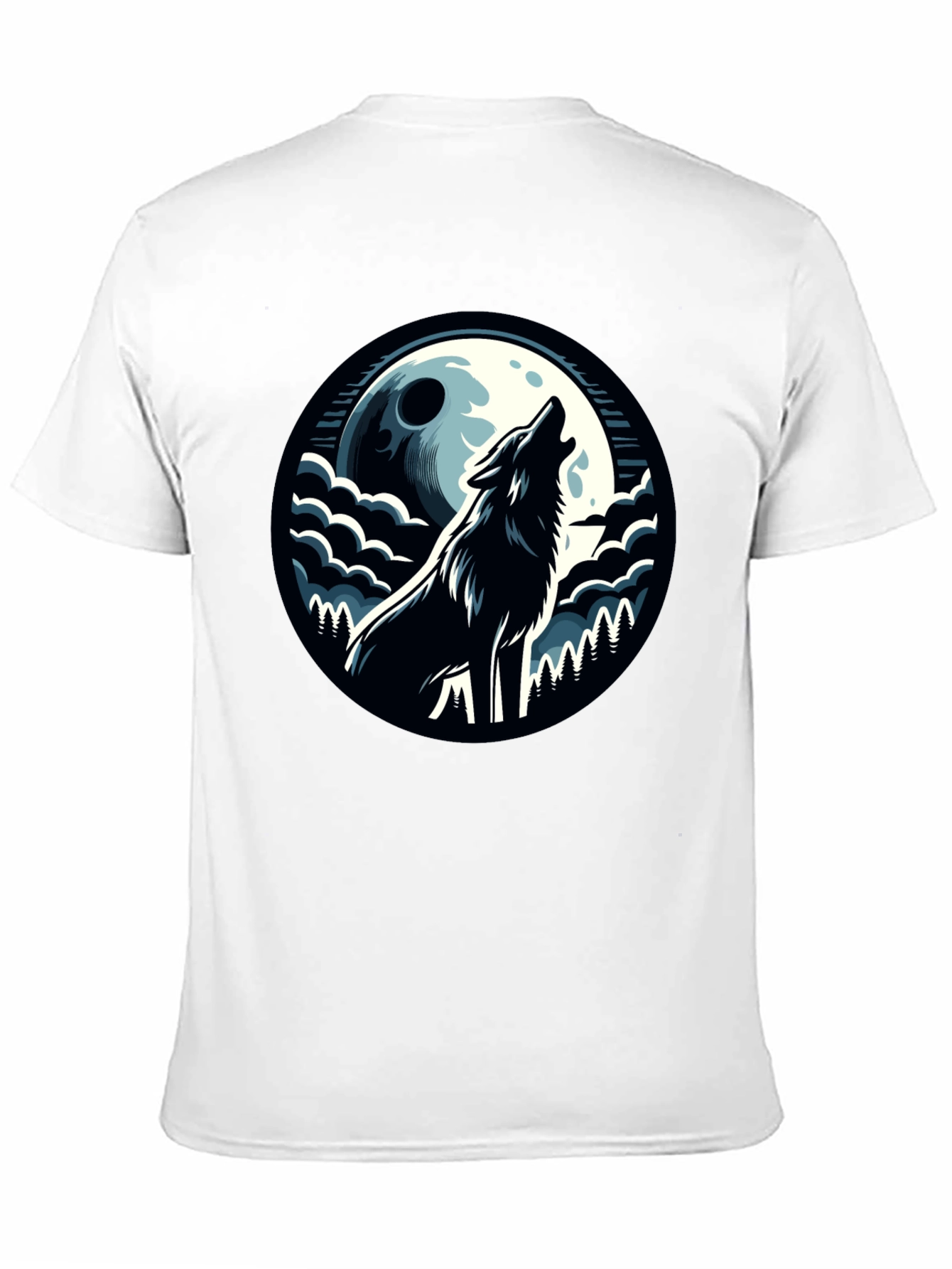 Wolf Howling at Moon Graphic Tee