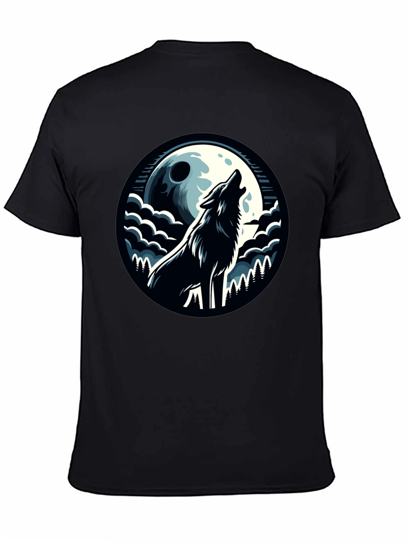 Wolf Howling at Moon Graphic Tee