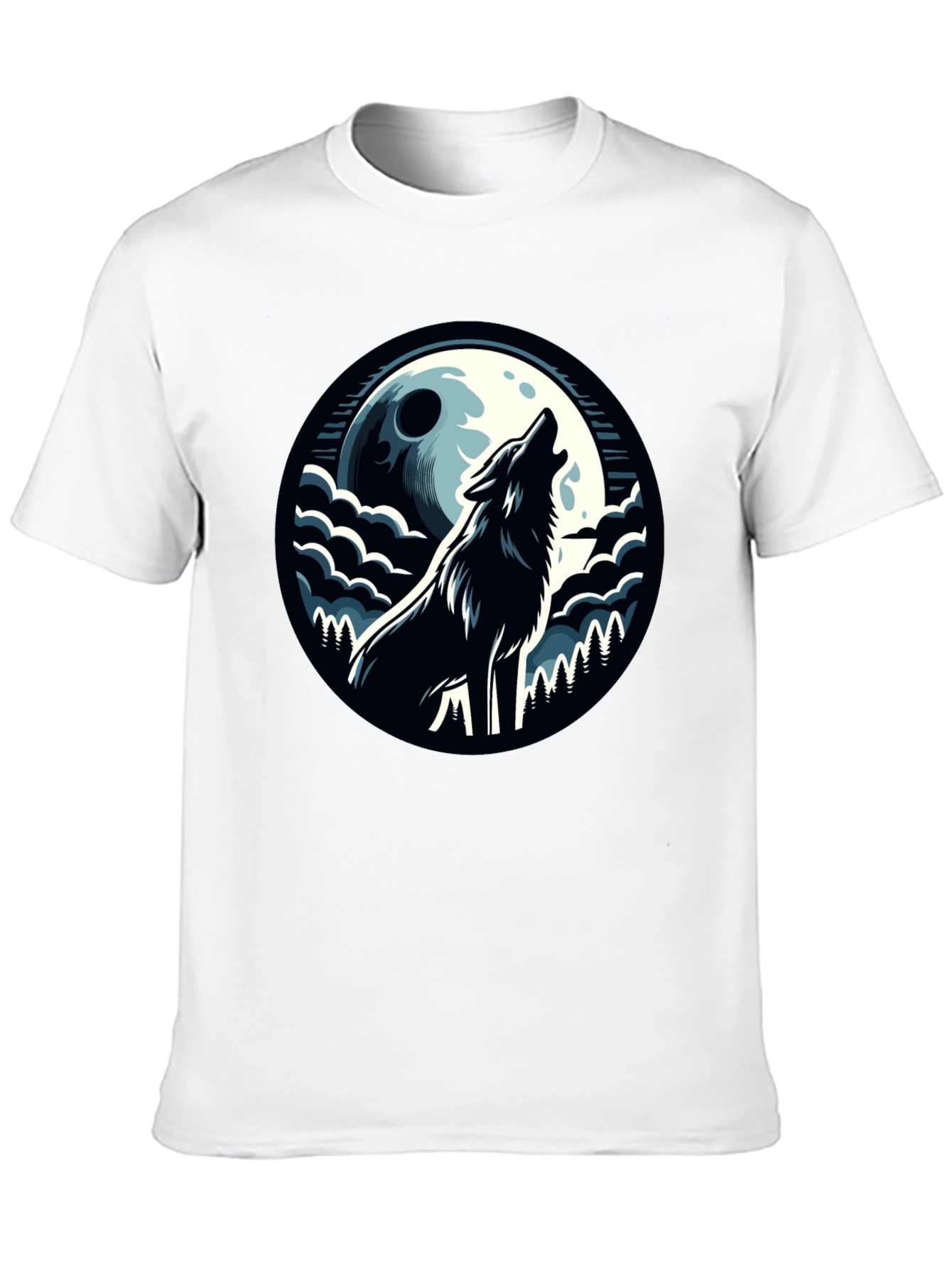 Wolf Howling at Moon Graphic Tee
