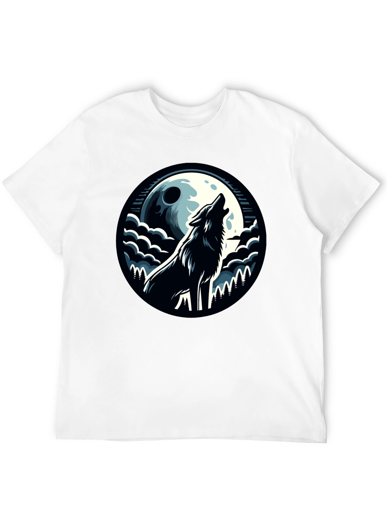 Wolf Howling at Moon Graphic Tee