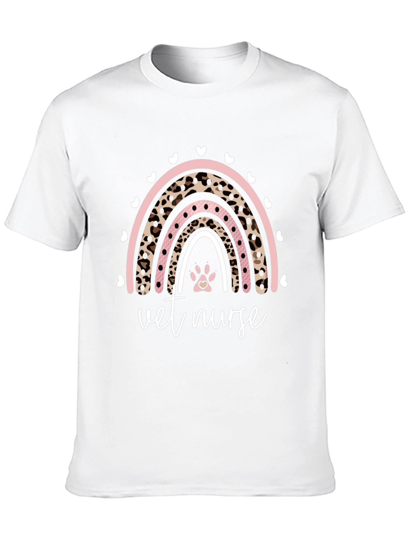 Vet Nurse Rainbow Paw Print Graphic Tee