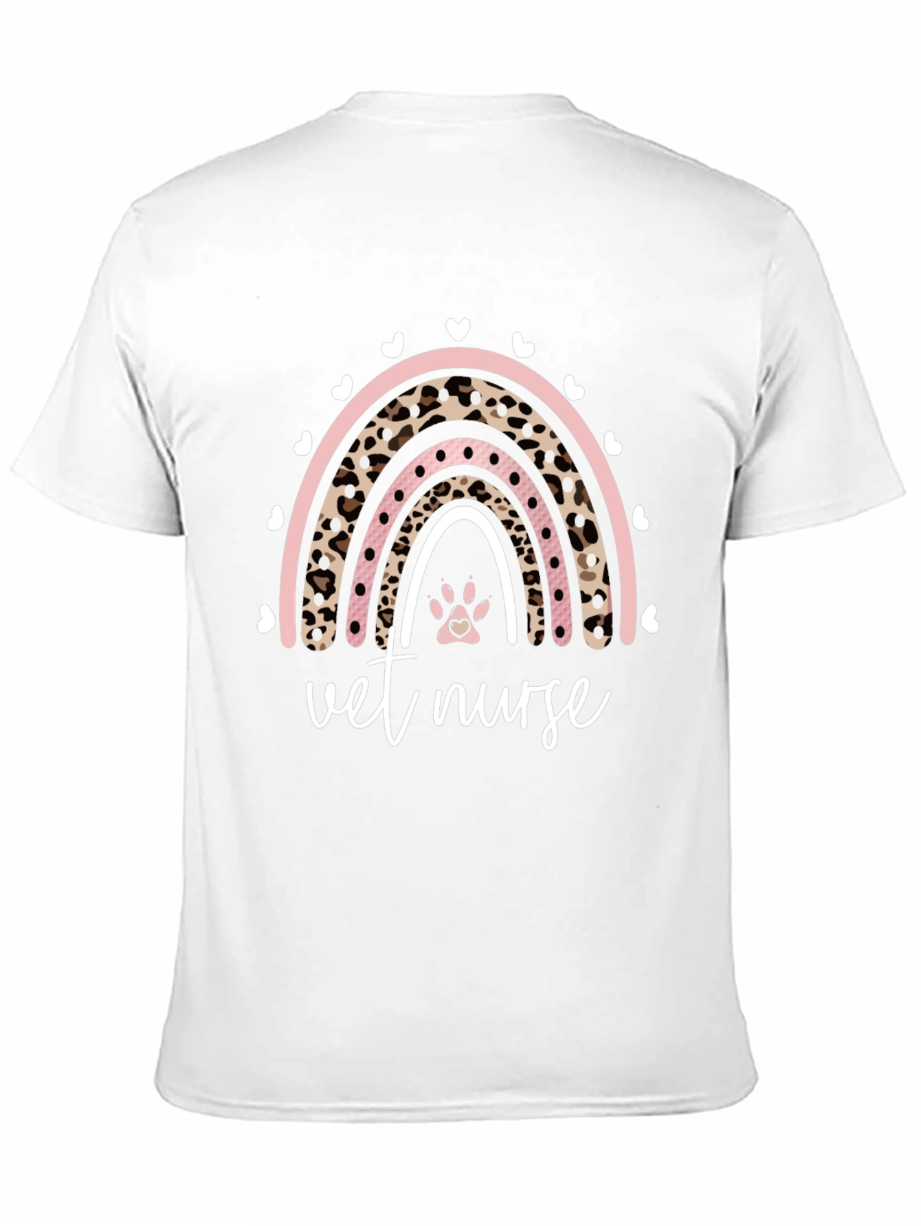 Vet Nurse Rainbow Paw Print Graphic Tee