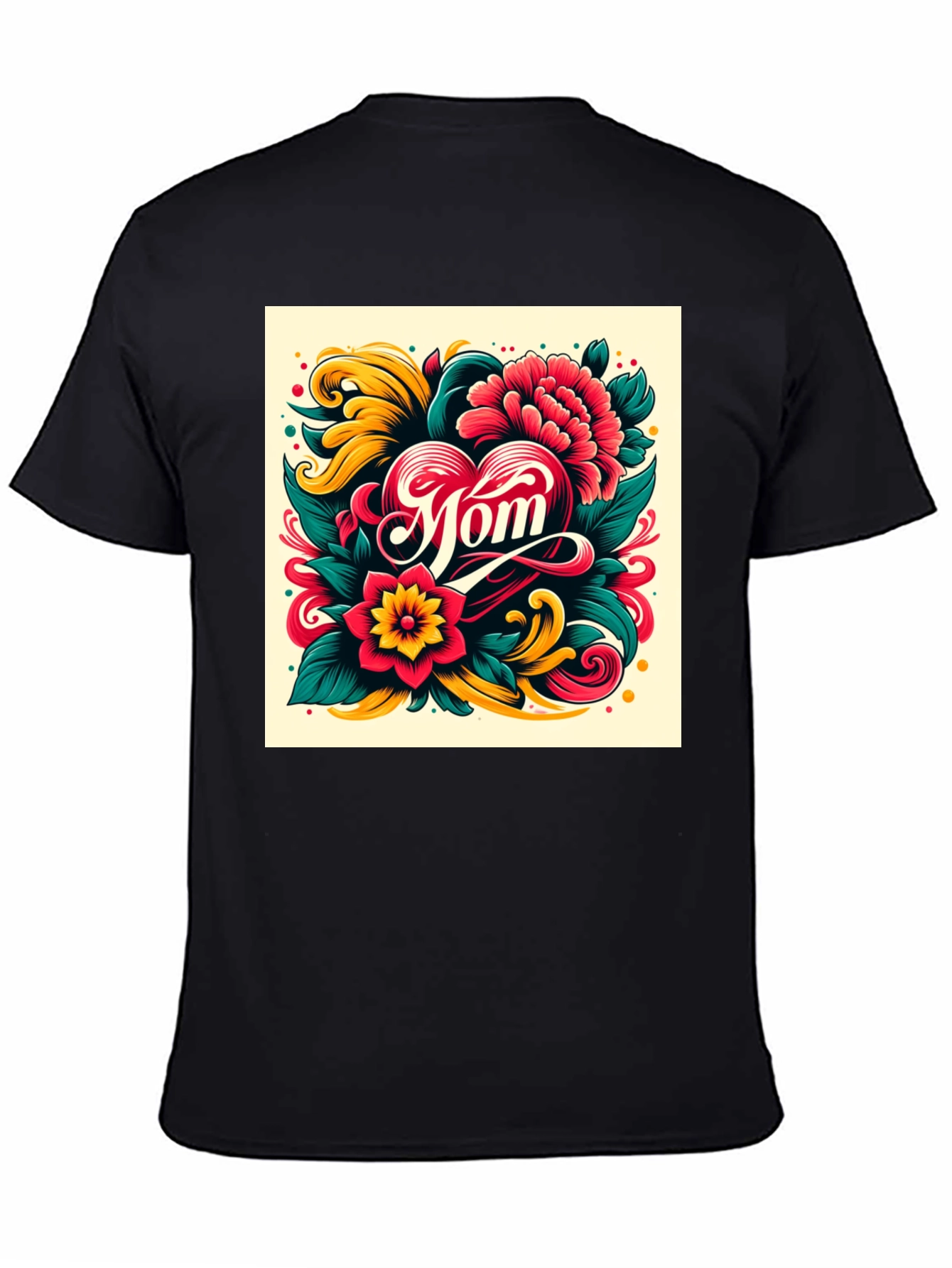Mom Floral Heart Graphic T-Shirt