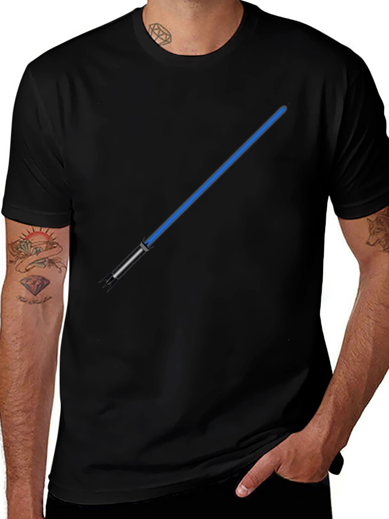 Blue Lightsaber Graphic T-Shirt