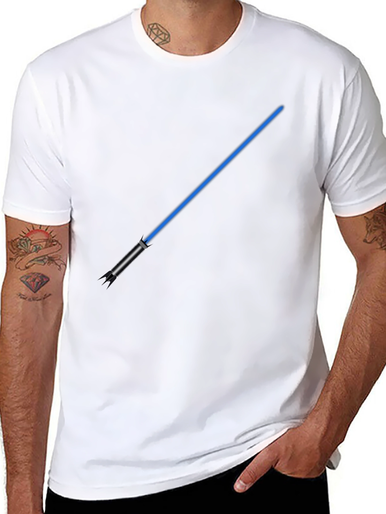 Blue Lightsaber Graphic T-Shirt