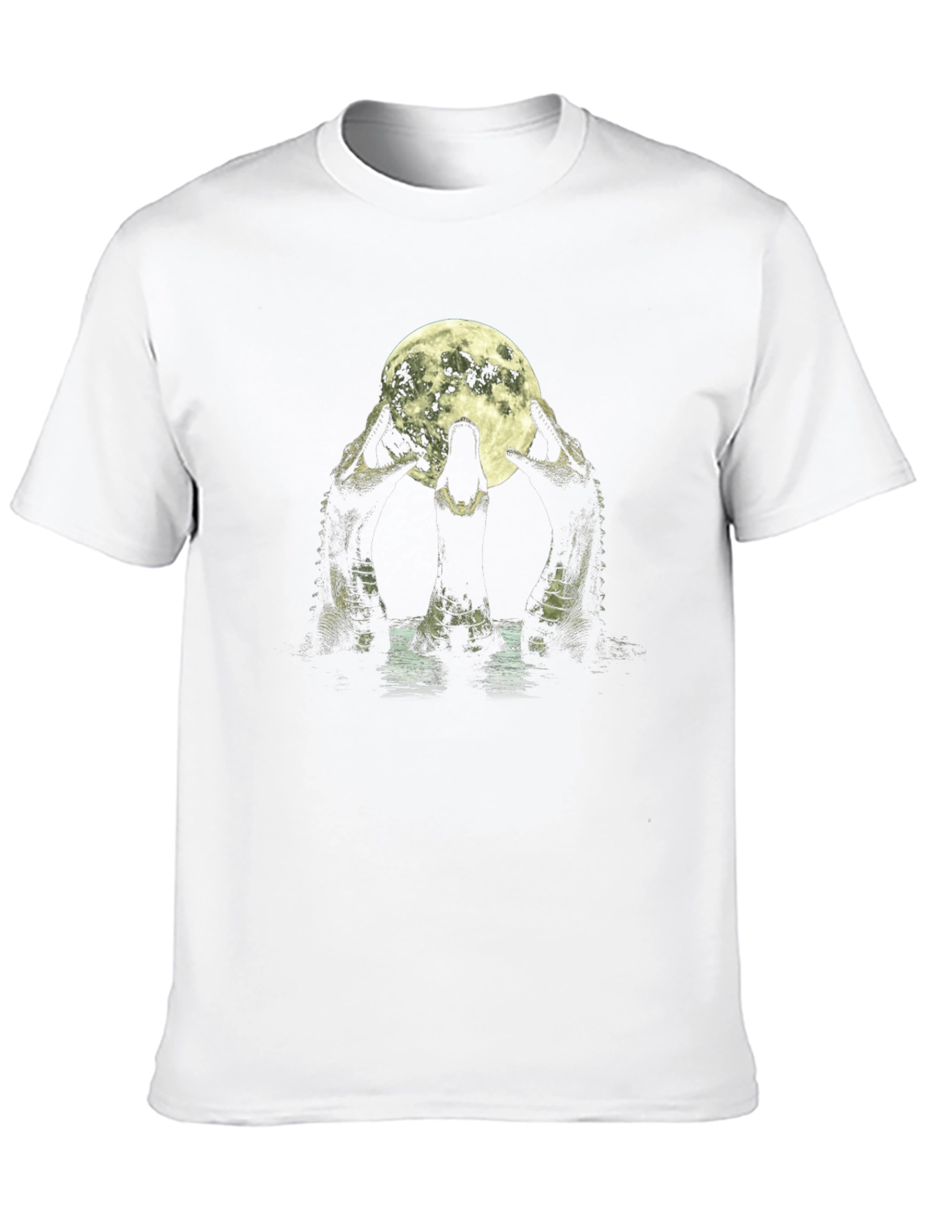 Crocodile Moon Black T-Shirt