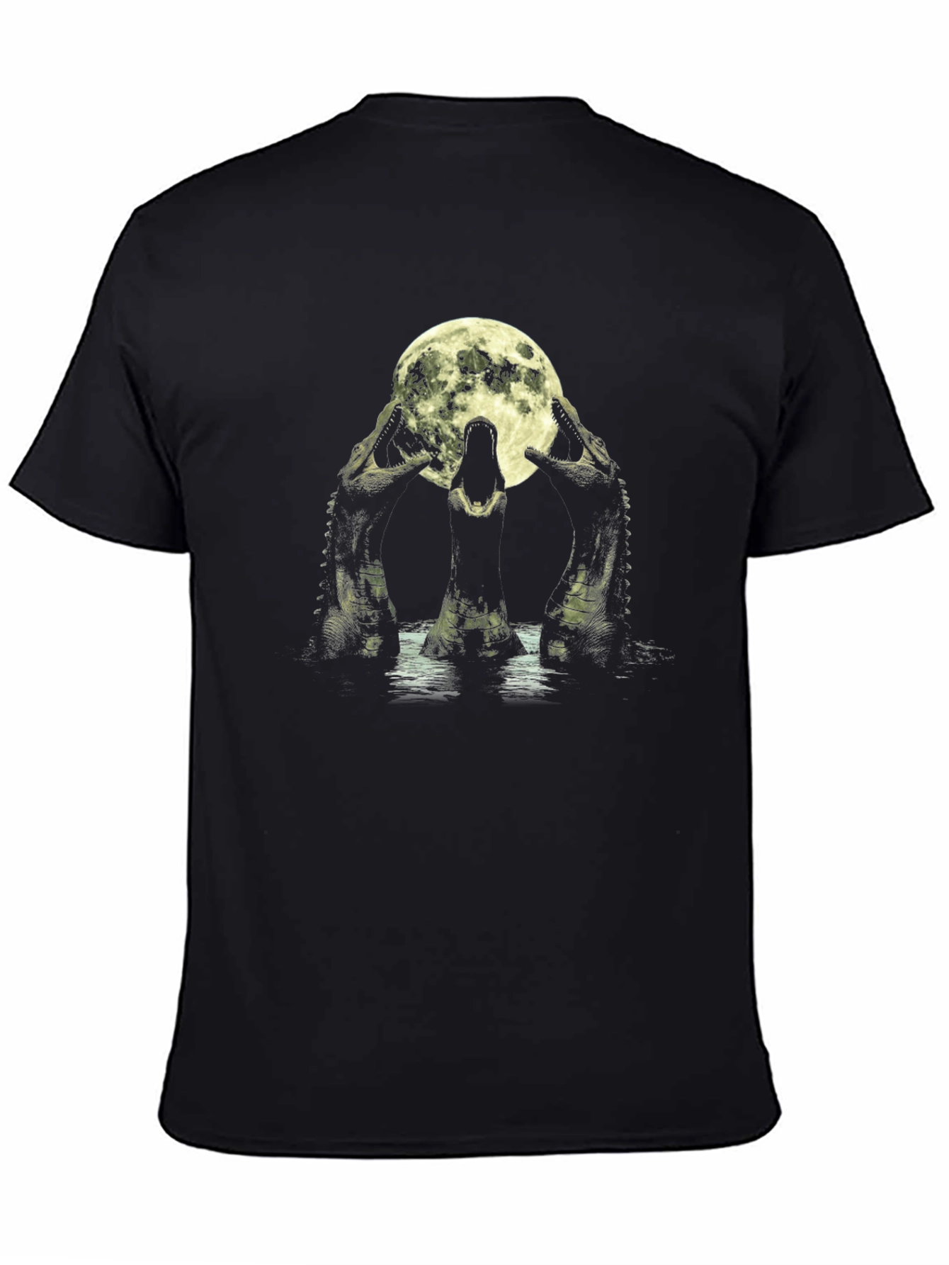 Crocodile Moon Black T-Shirt