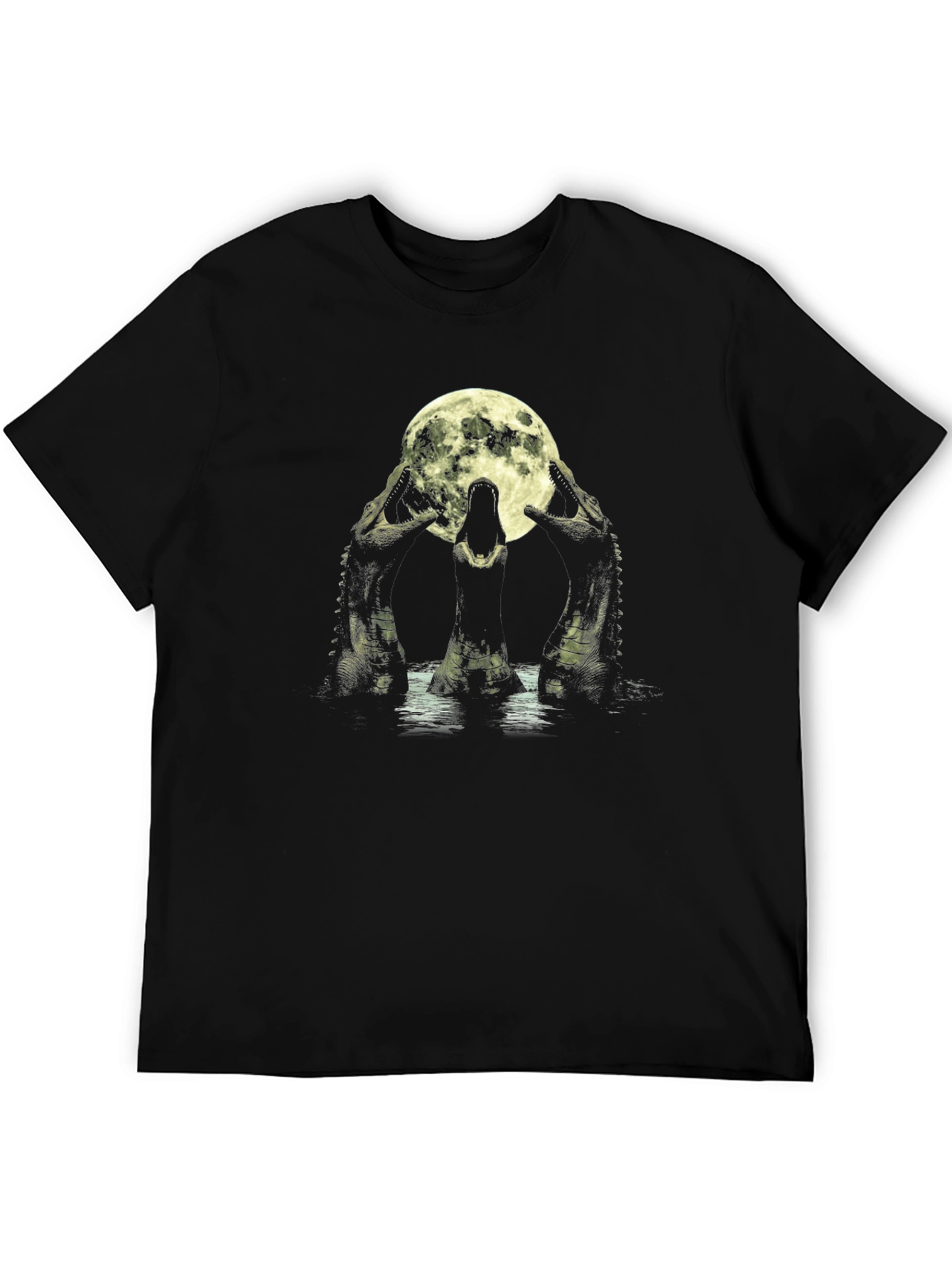 Crocodile Moon Black T-Shirt