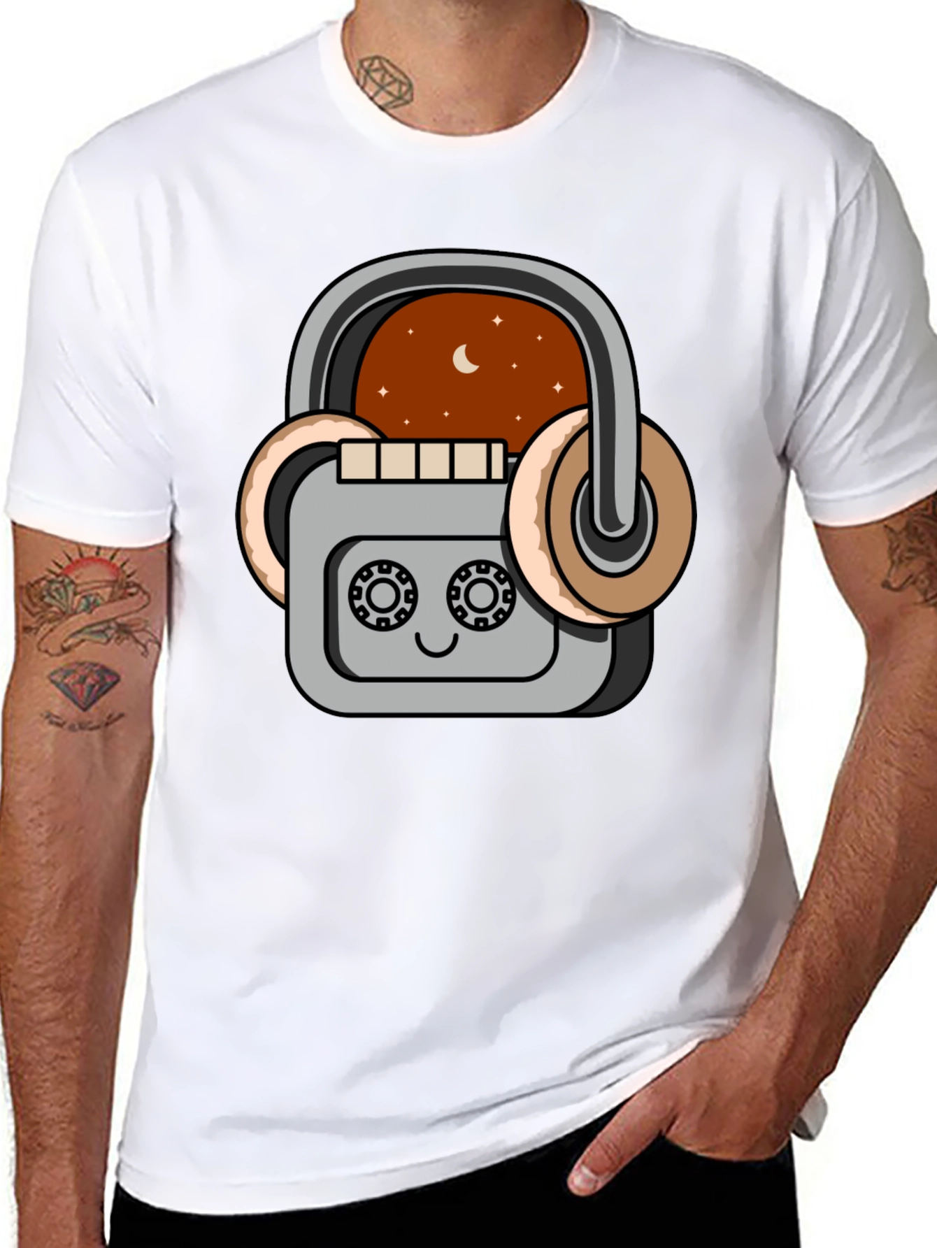 Retro Cassette Player Graphic T-Shirt - Music Lover Tee