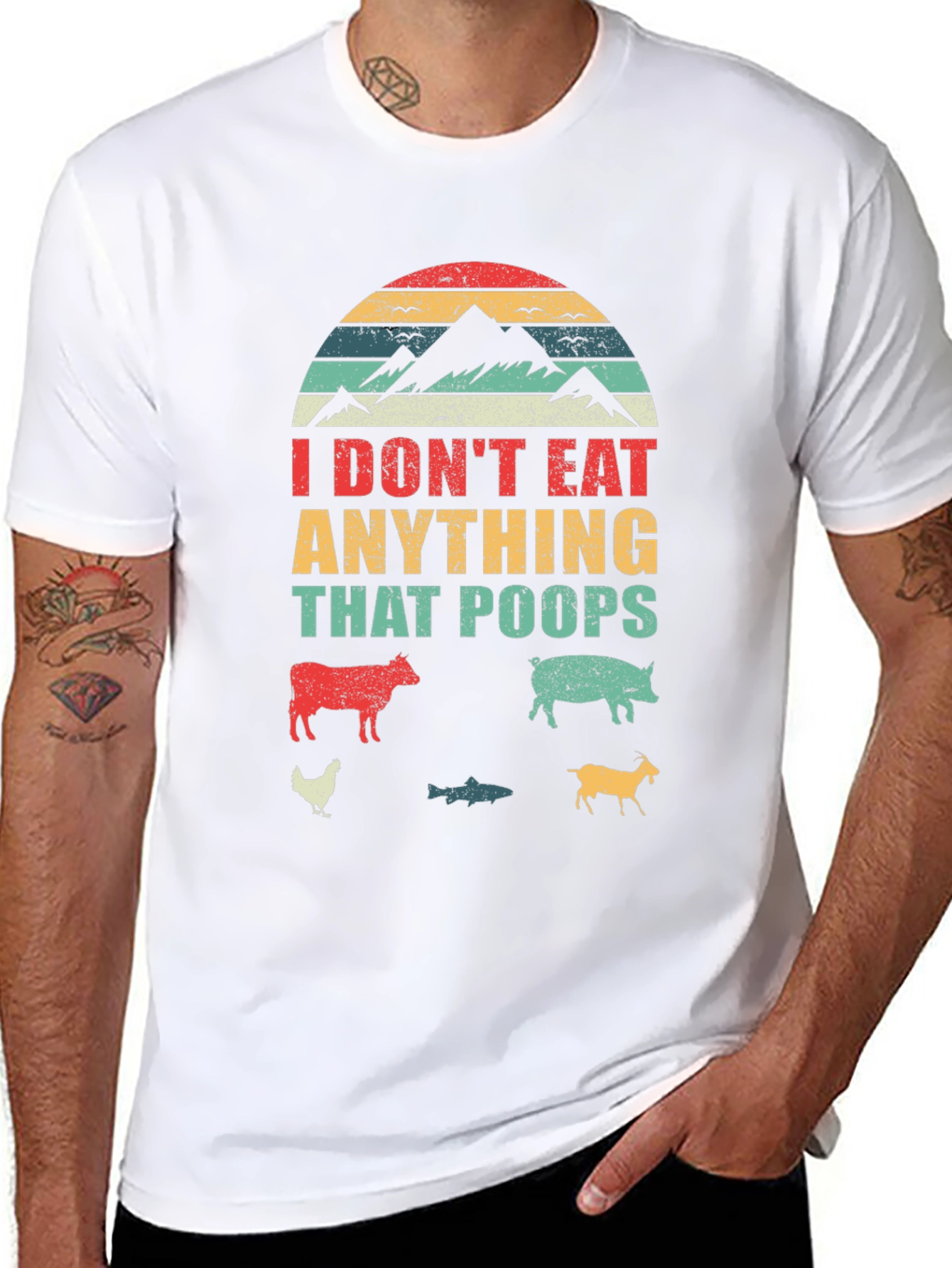 Vegan T-Shirt - I Dont Eat Anything That Poops