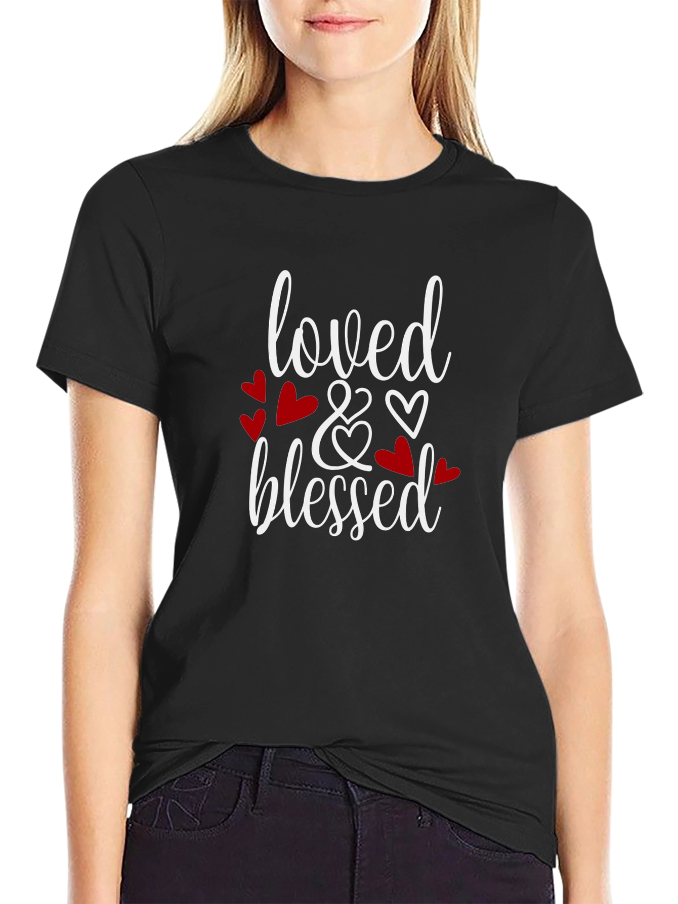 Loved & Blessed Black T-Shirt