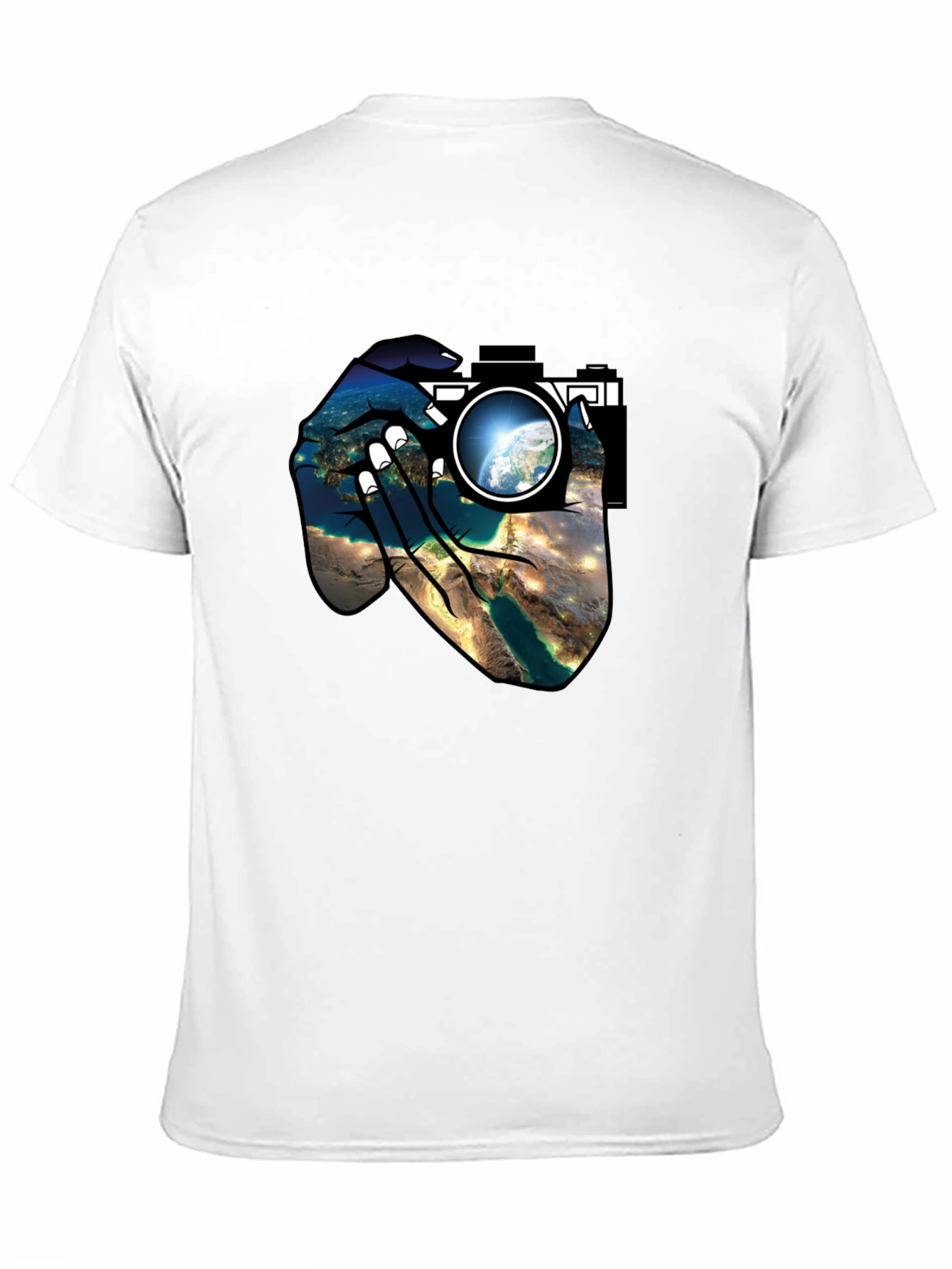 Earth View Camera T-Shirt - Black Cotton Tee