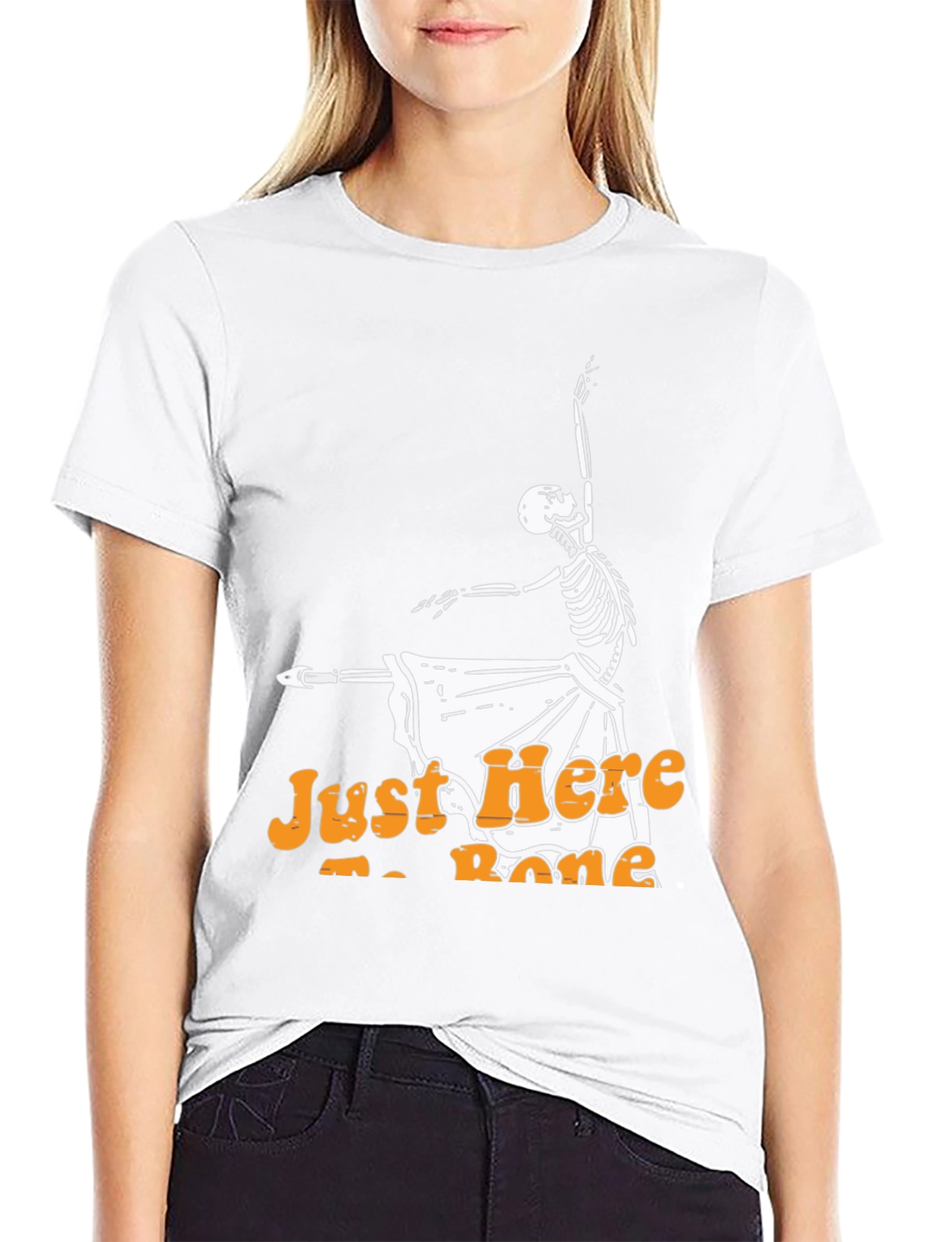 Dancing Skeleton Halloween T-Shirt - Just Here to Bone
