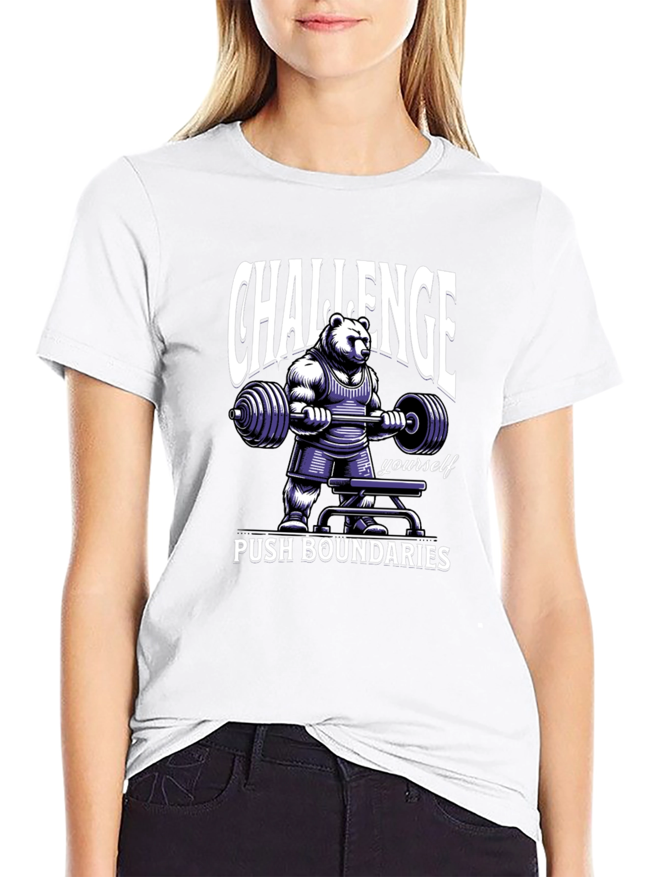 Challenge Yourself Bear Graphic T-Shirt