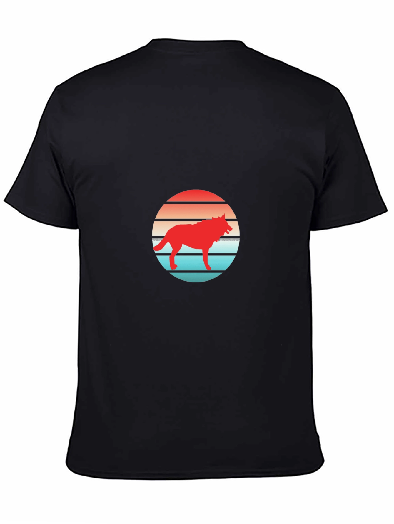 Retro Wolf Sunset Graphic T-Shirt