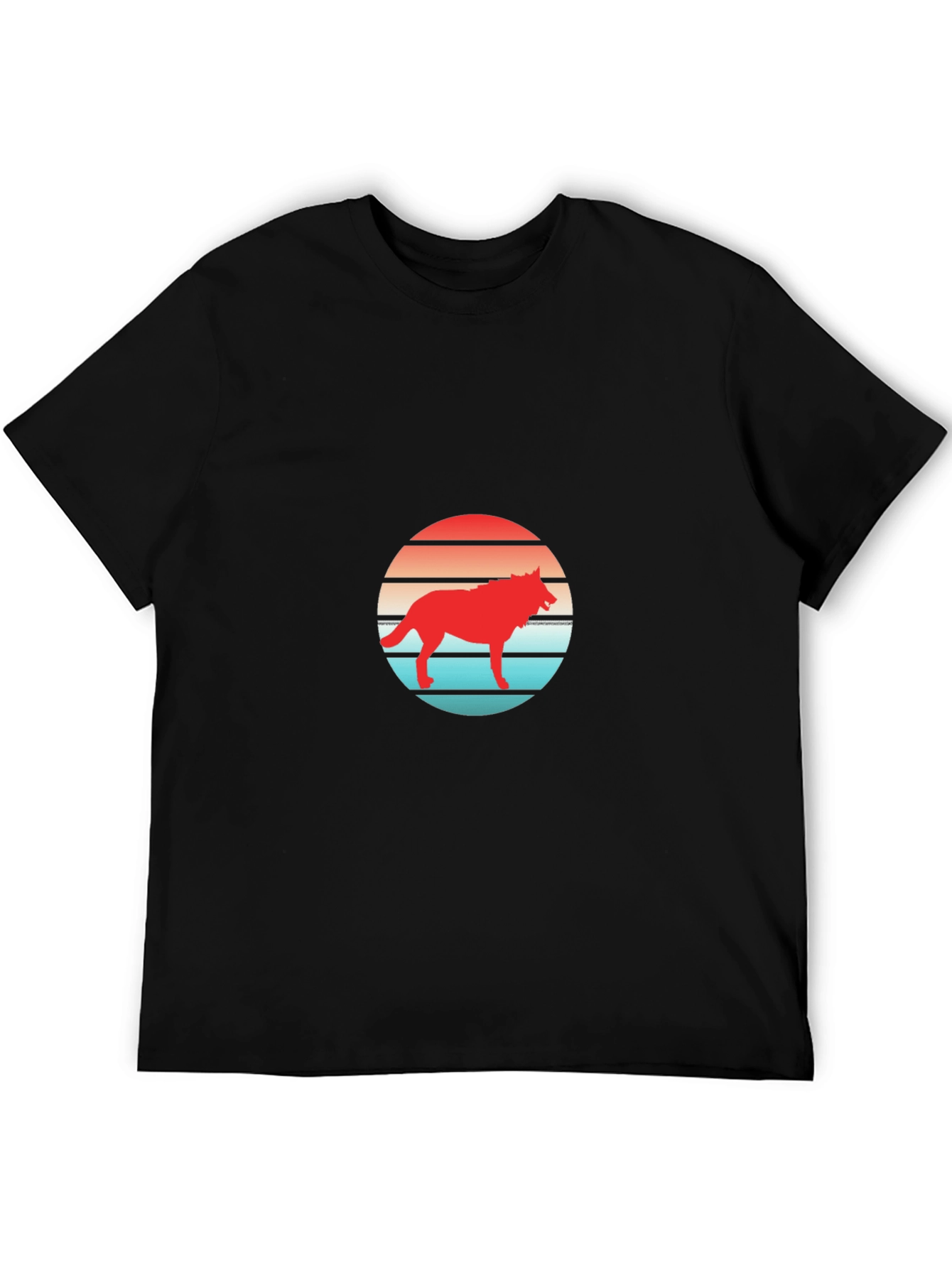 Retro Wolf Sunset Graphic T-Shirt