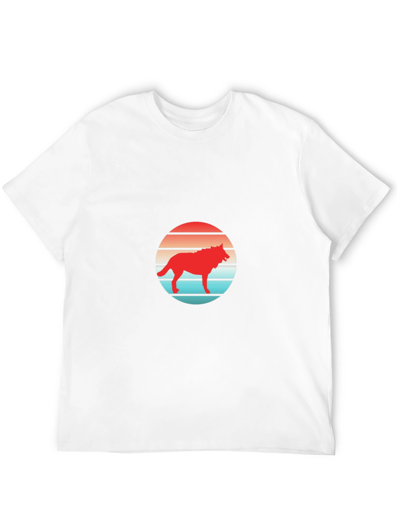 Retro Wolf Sunset Graphic T-Shirt