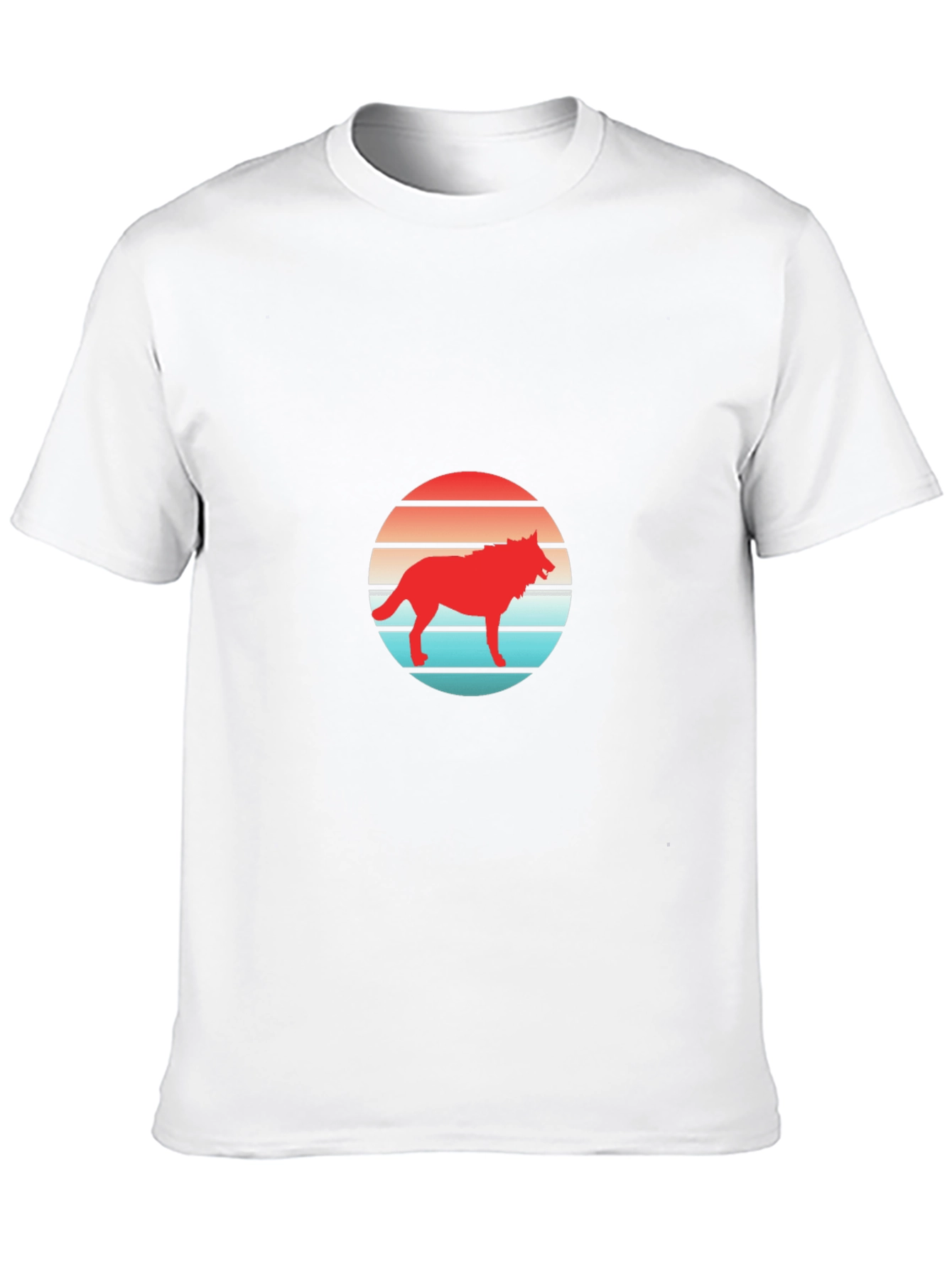 Retro Wolf Sunset Graphic T-Shirt