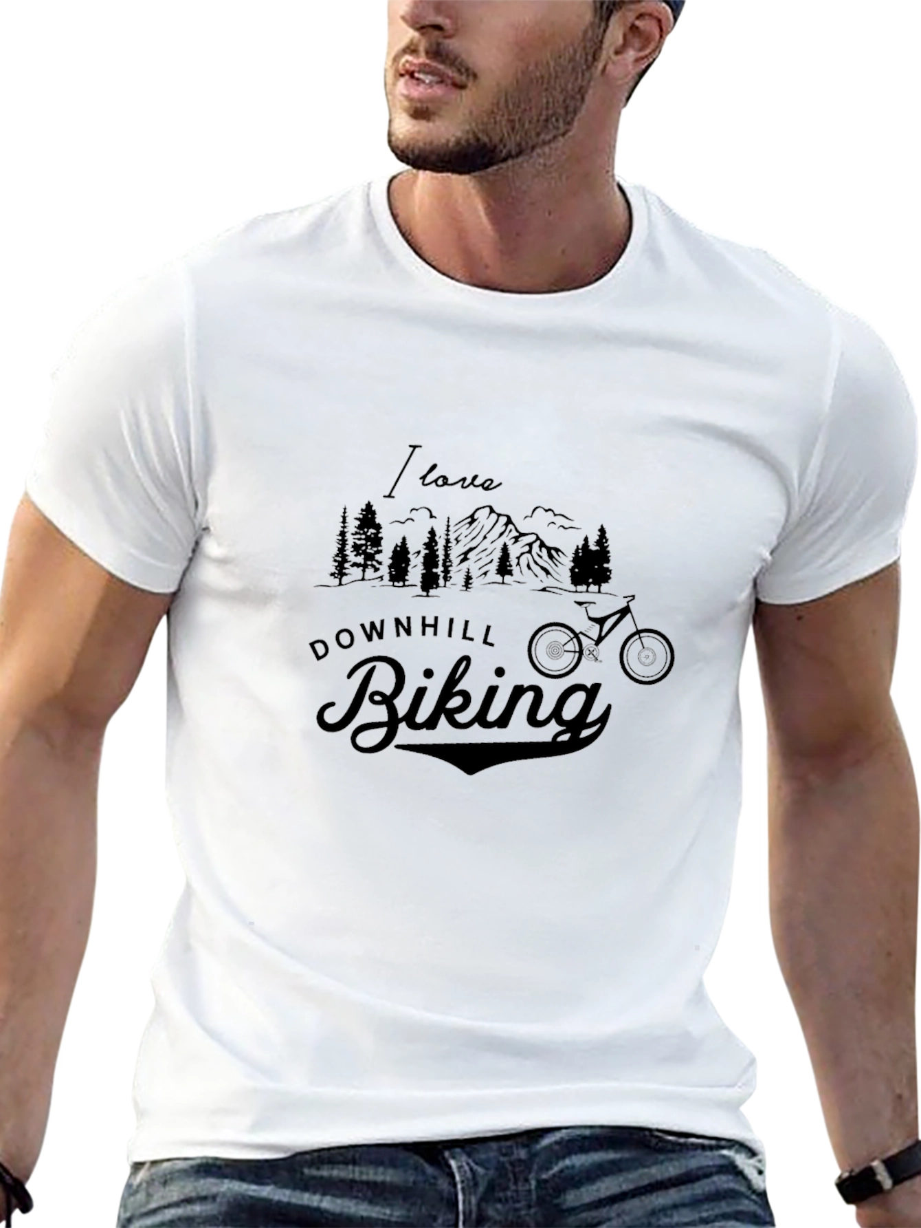 Downhill Biking Graphic Tee - Black