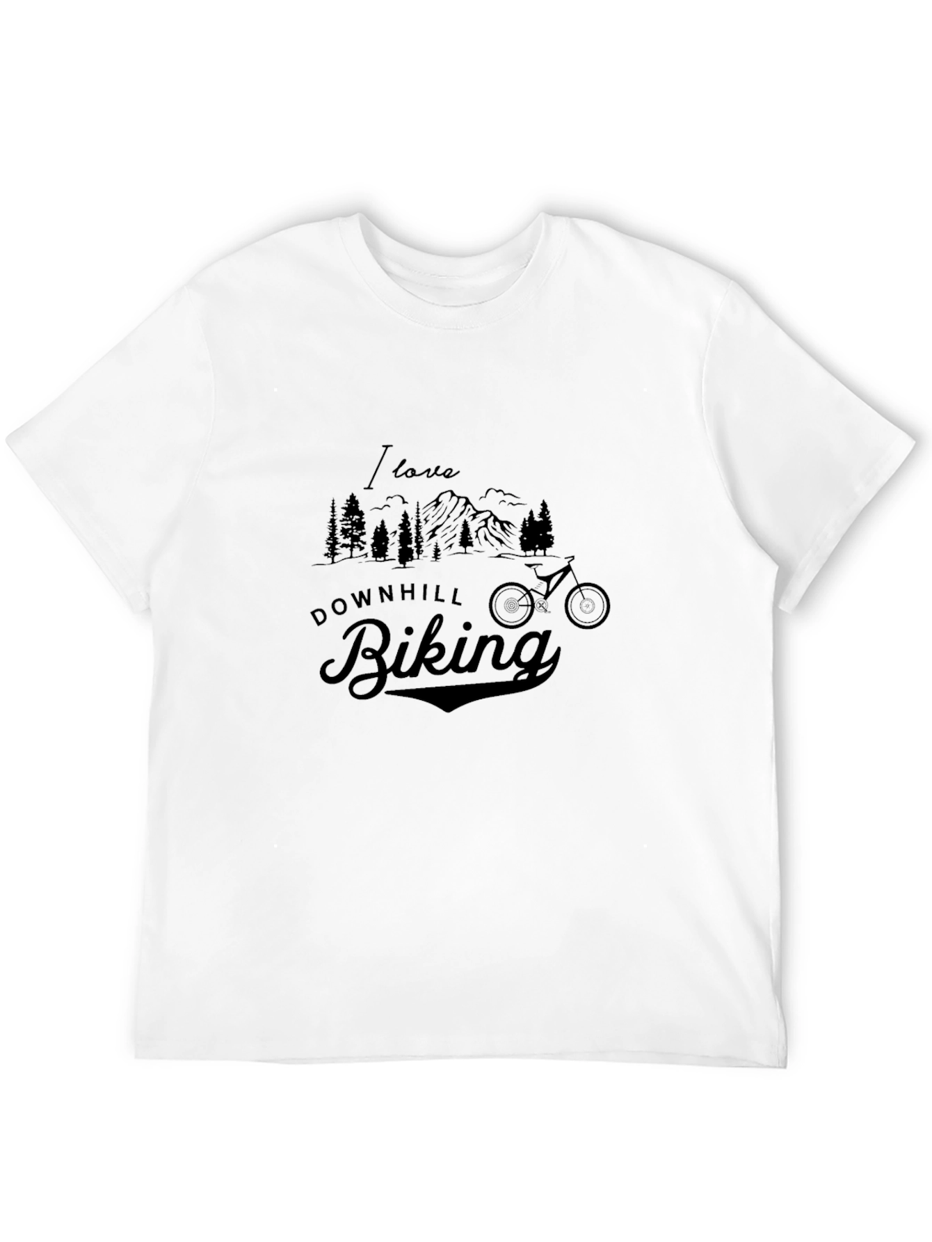 Downhill Biking Graphic Tee - Black